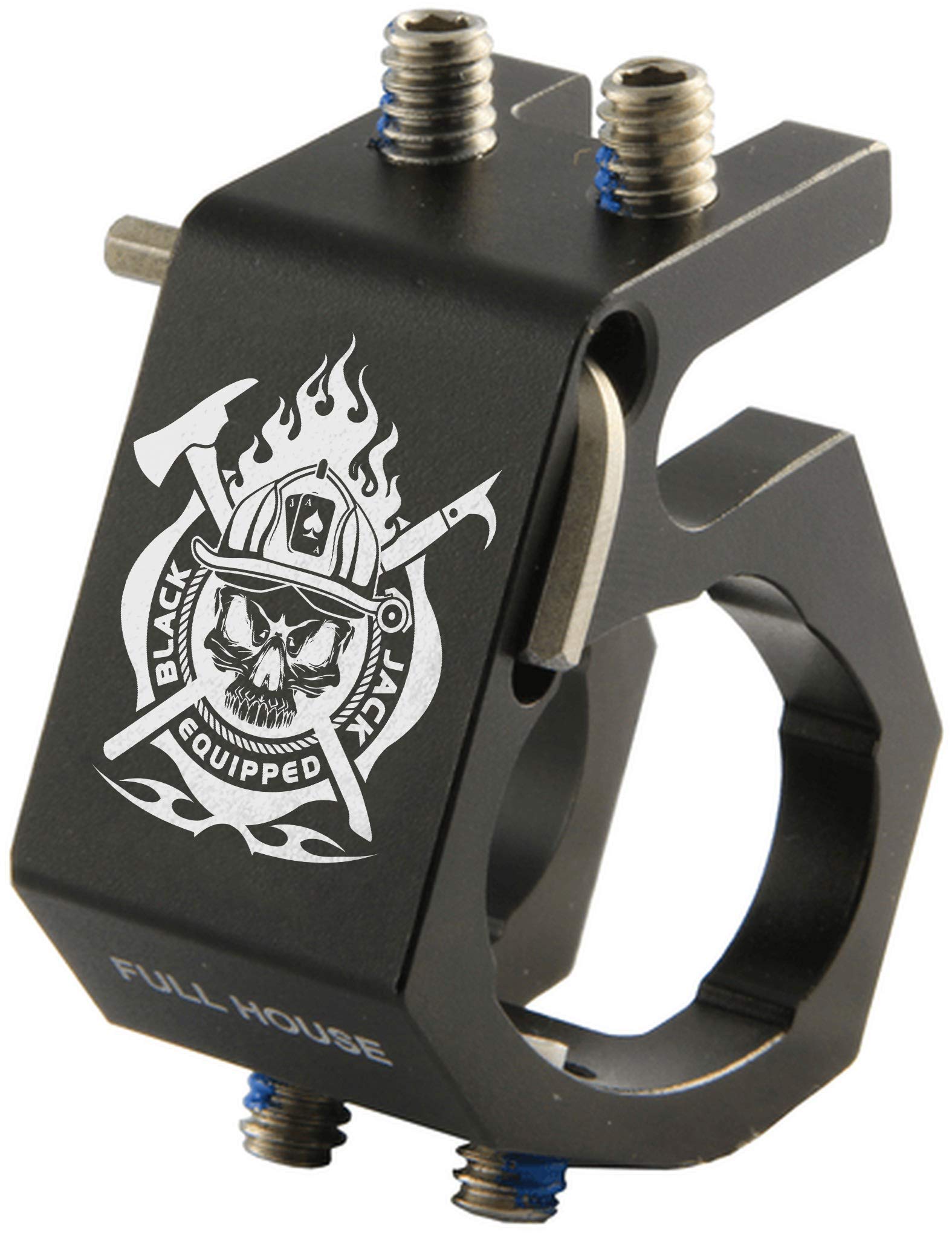 Fire Cam Blackjack Firefighter Helmet Aluminum Flashlight Holder (Full House)