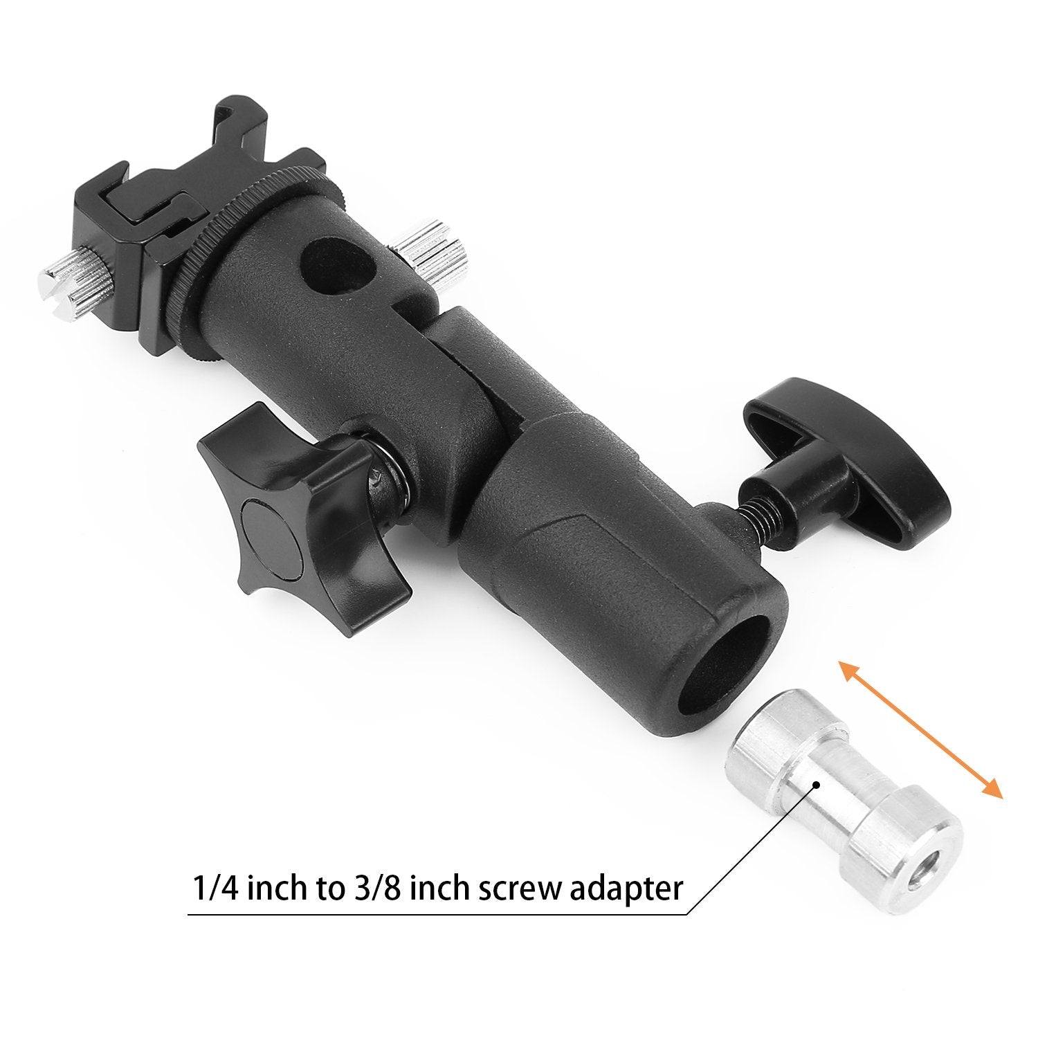 Anwenk 2Pack Camera Flash Speedlite Mount Swivel Light Stand Bracket With Umbrella Reflector Holder For Camera Dslr Nikon Canon Pentax Olympus And Other Dslr Flashes Studio Light Led Light