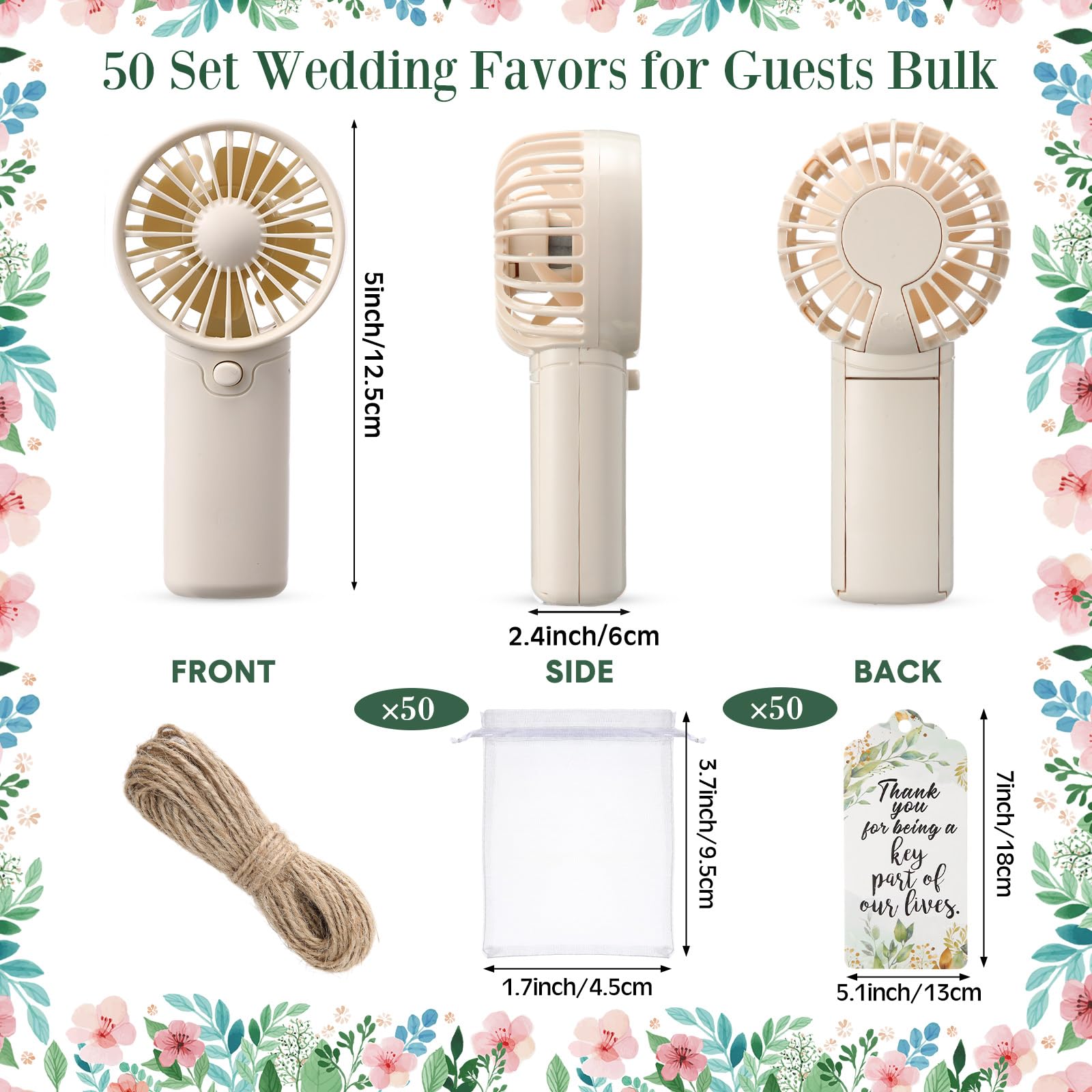 Portable handheld mini fans in bulk for weddings, perfect for guests, bridesmaids, and outdoor events