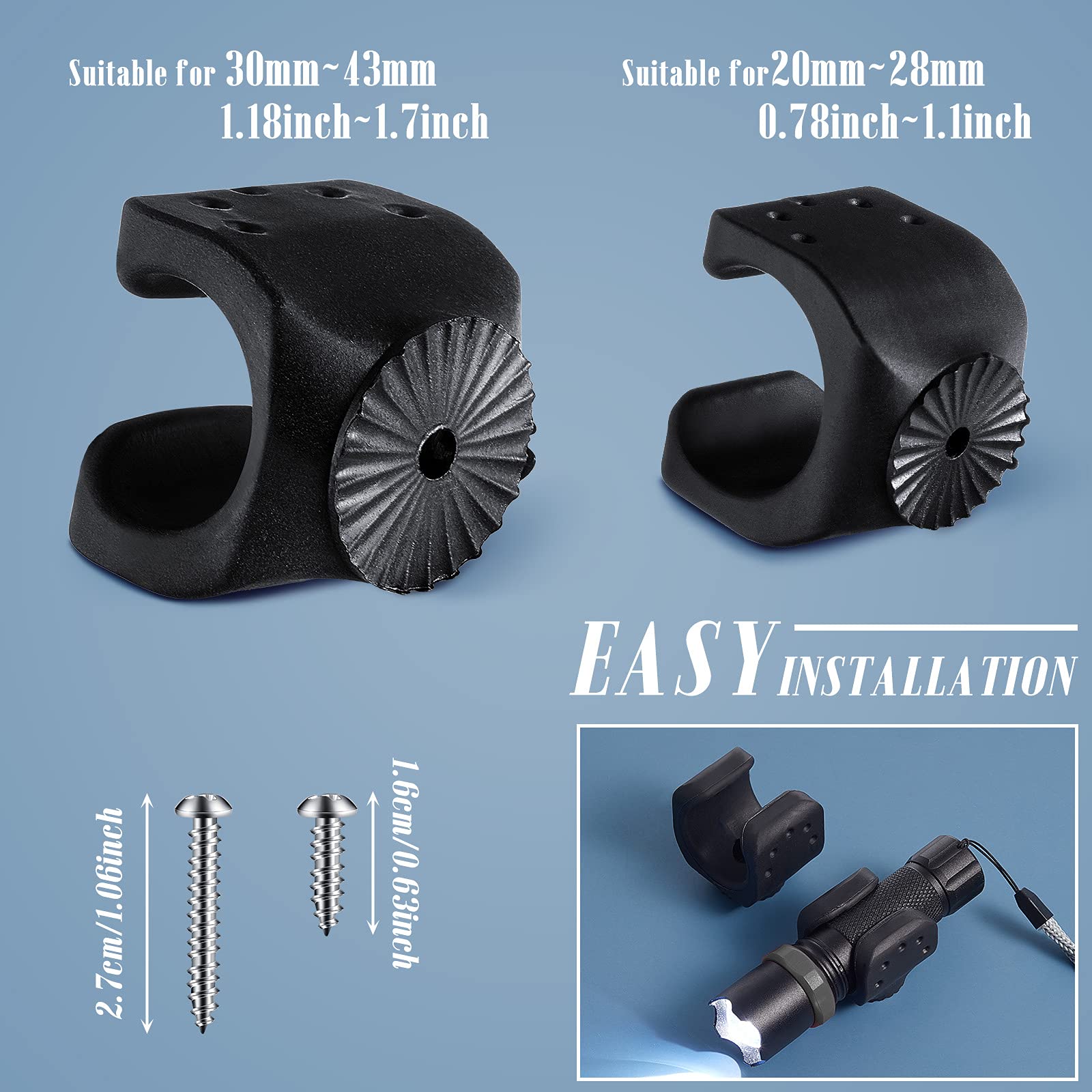 Jetec 8 Pieces Flashlight Mounting Brackets With Screws Versatile Clip Mount For Led Flashlights And Similar Things, Car Accessories For Mounting Your Flashlight In Truck