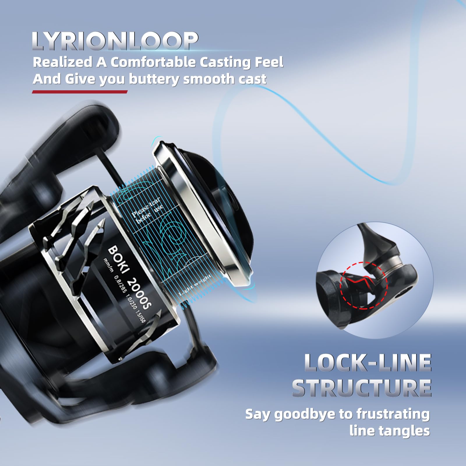 Cabom Nytex Spinning Fishing Reel - Heavy Duty Ipx8 Waterproof, 20Lbs Max Drag, 7075 Aluminum Alloy Gear, 10+1 Bbs Smooth - Saltwater Freshwater Surf Fishing, Size 1000/2000/3000