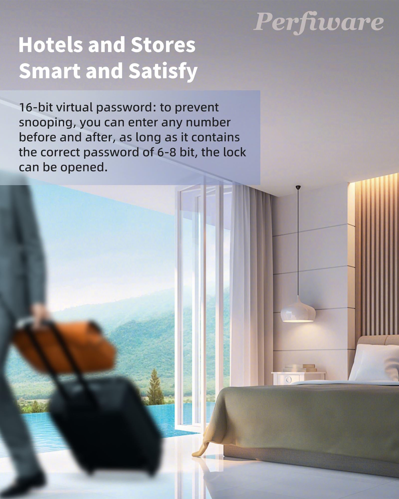 Perfiware Keyless Entry Glass Door Knobs,Drill- Smart Lock Deadbolt,4In1 Biometric Fingerprint Glass Door Locks,Great For Home,Cabinet,Apartment,Hotel,Office,Store, Medium, Black