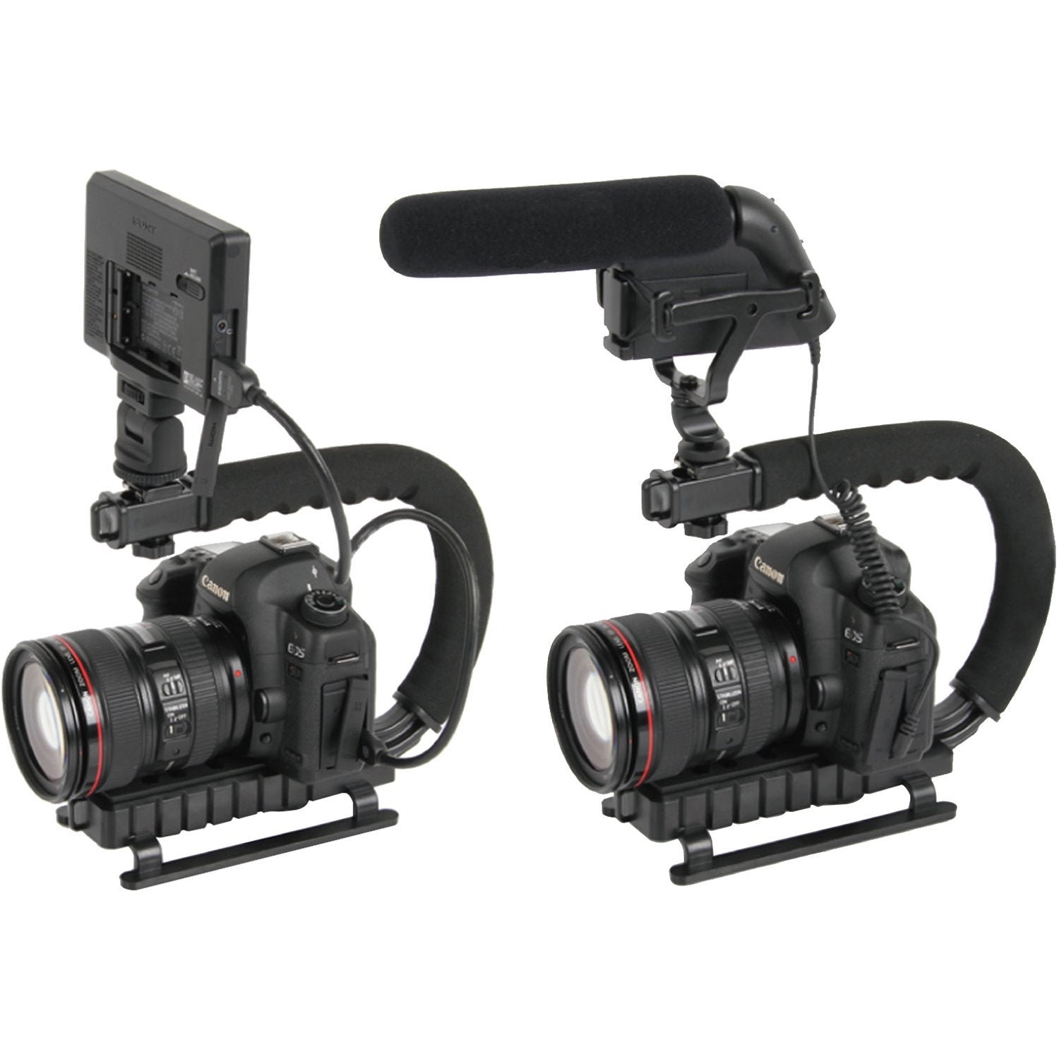 Vidpro Vb-12 Stabilizer Hand Grip For Dslr Cameras, Video Camcorders & Action Cameras With Microphone + Flex Tripod + Kit