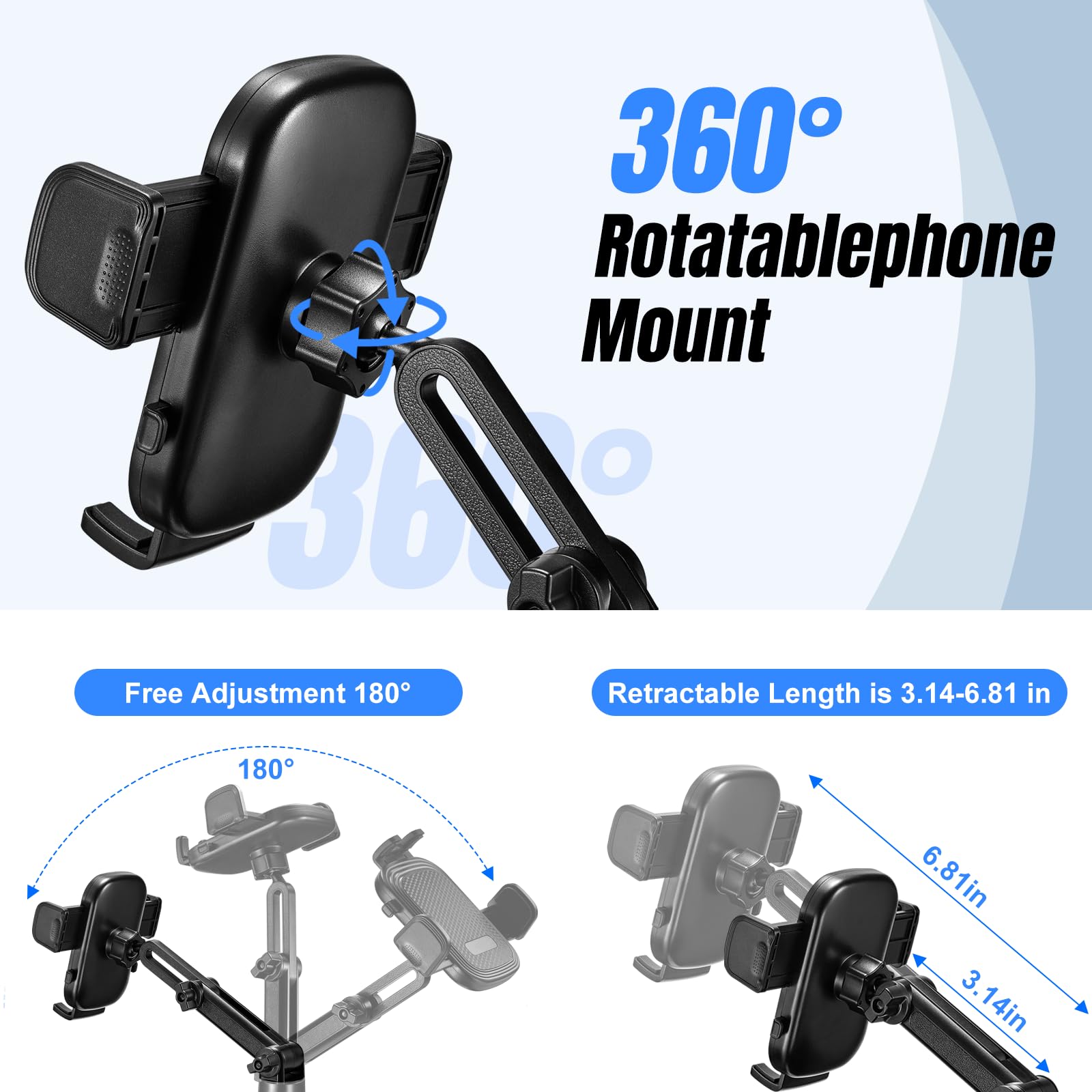 This Hill Cup Holder Phone Mount For Car, 2 In 1 Car Cup Phone Holder Expander With Adjustable Base,360 Degree Rotation,Cup Phone Holder For Car Compatible Iphone,Samsung & All Smartphones