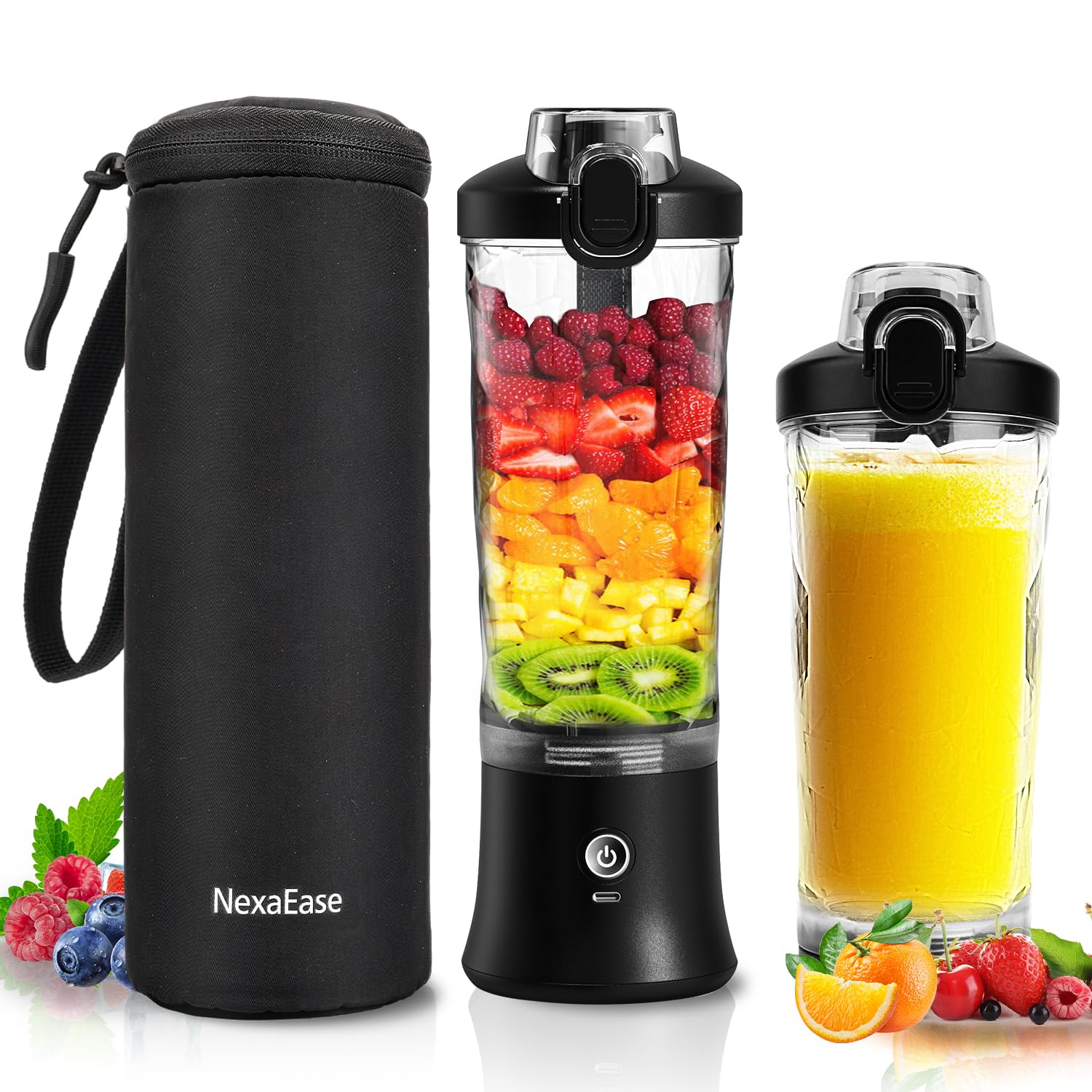 Portable Blender Personal Juicer For Shakes And Smoothies - 20 Oz Electric Protein Shaker Bottle