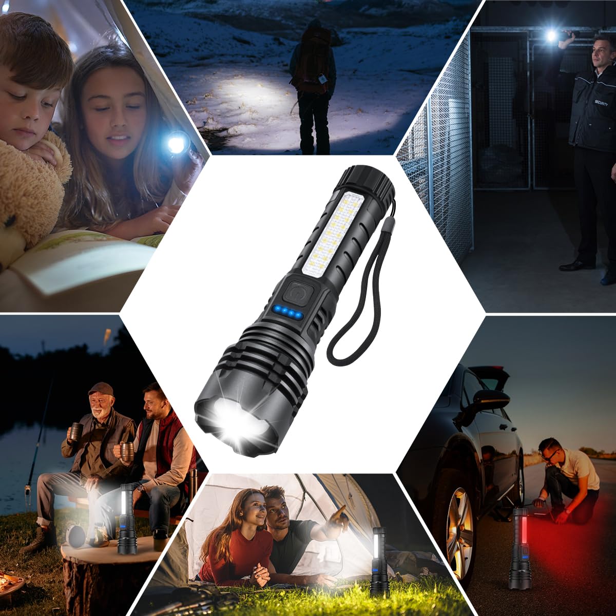 Zioeyiue Rechargeable Flashlights High Lumens 990000, 7Mode Flashlights Rechargeable, Super Bright Flashlight, Adjustable Tactical Flashlight, High Powered Flash Light, Led Flashlight For Emergency Home 2Pack