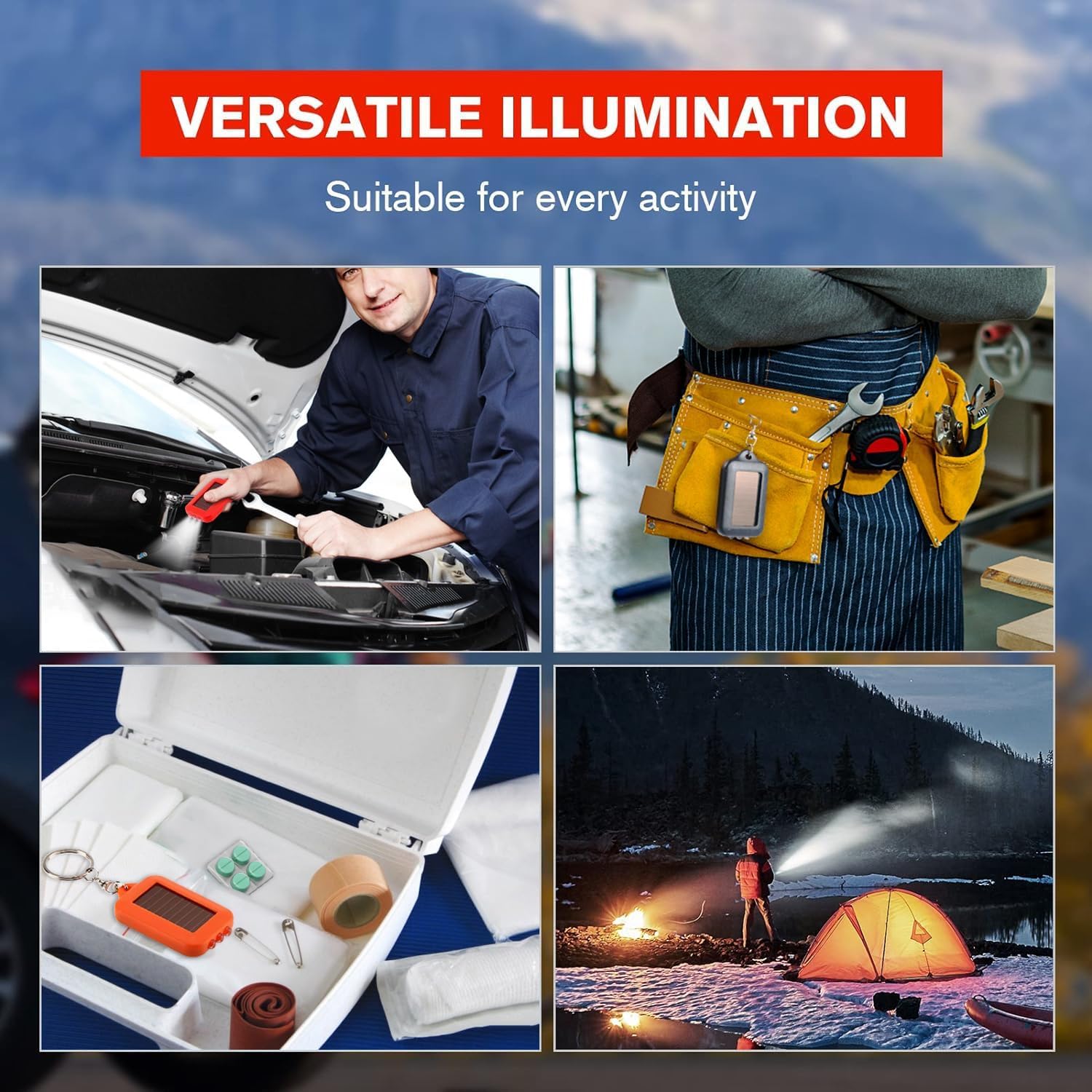 Modoao Solar Mini Led Light A Pack Of 6 Portable Flashlights,Keychain Bright Flashlight Mini Lighting Suitable For Home And Outdoor Us (Green)