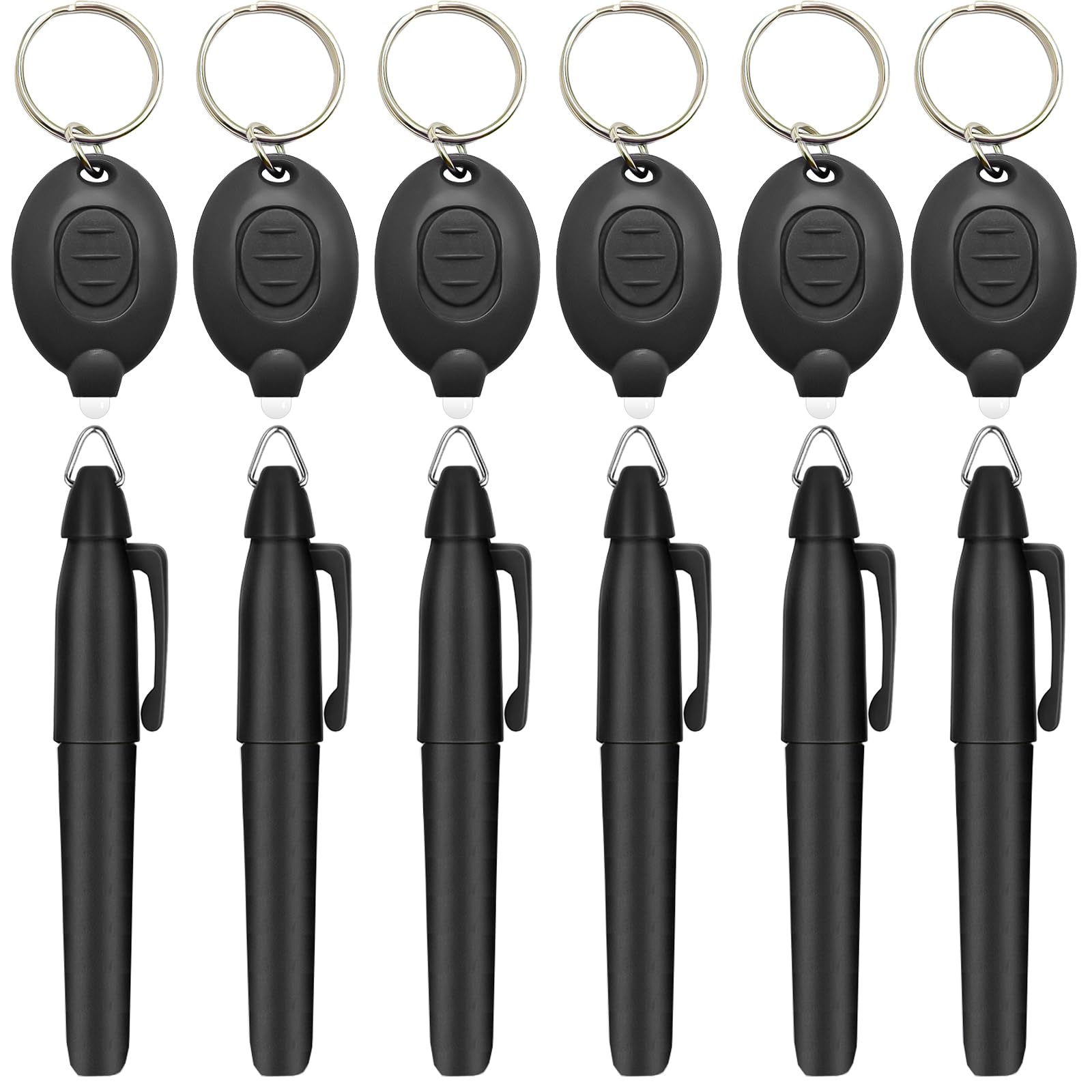Klumuke Badge Lights For Nurses Set, Mini Led Keychain Flashlights & Permanent Marker Pens, Nurse Light Set 12 Lumen Battery Operated, Badge Reel Pen Light For Nurses Doctor (12Pcs)