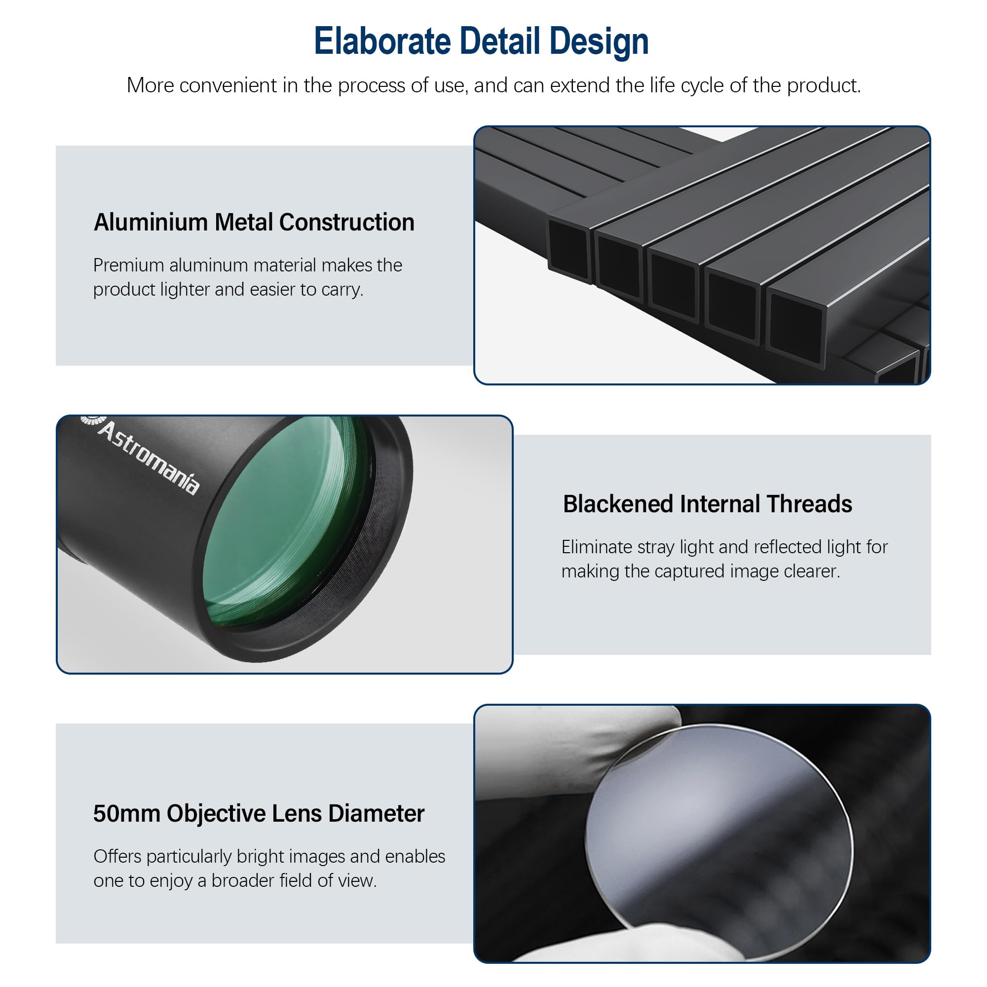Astromania Finder Scope 9X50, Right Angle Correct Image Optical Telescope Finder, Fully Multi-Coated Finderscope For Astronomical Telescope With Crosshair And Bracket - Upright And Non-Reversed Image