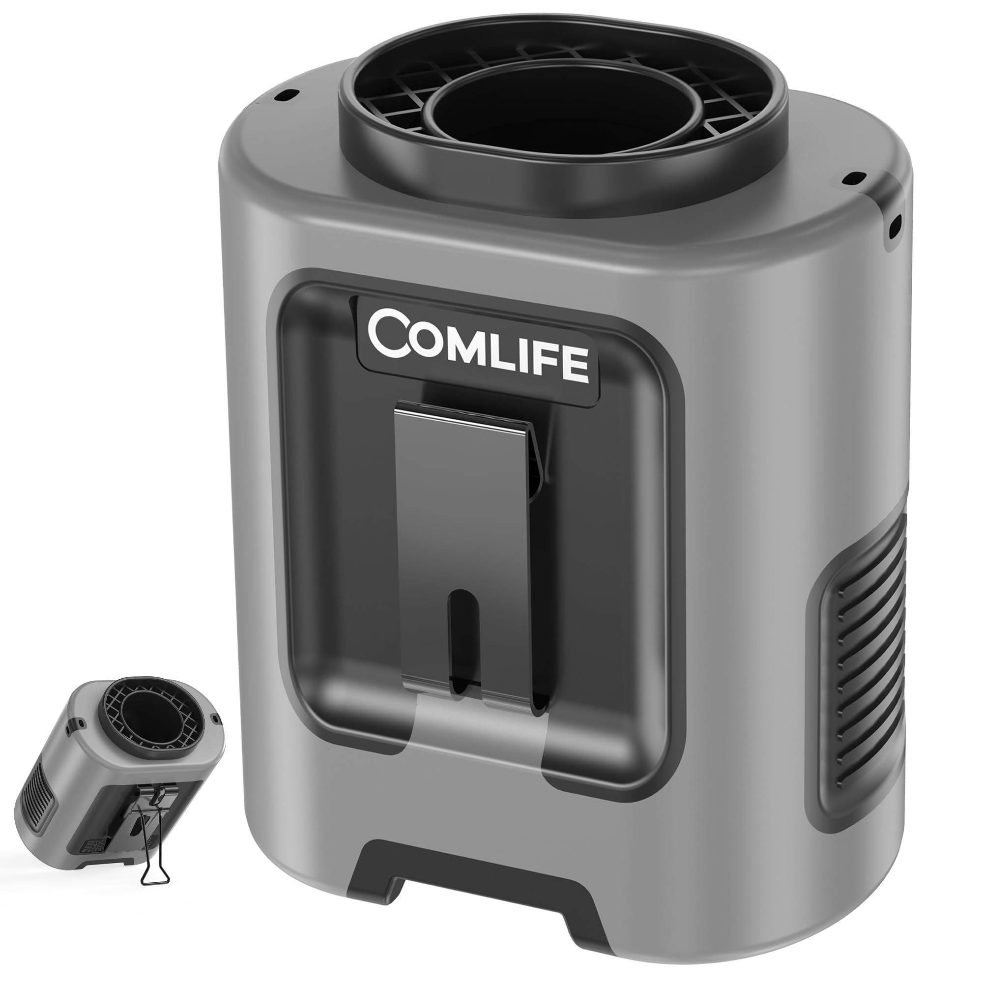 Comlife Portable Mini Waist Fan - Rechargeable Clip On Wearable Belt Fan, Max 25H Cooling,4 Speeds - Koospark