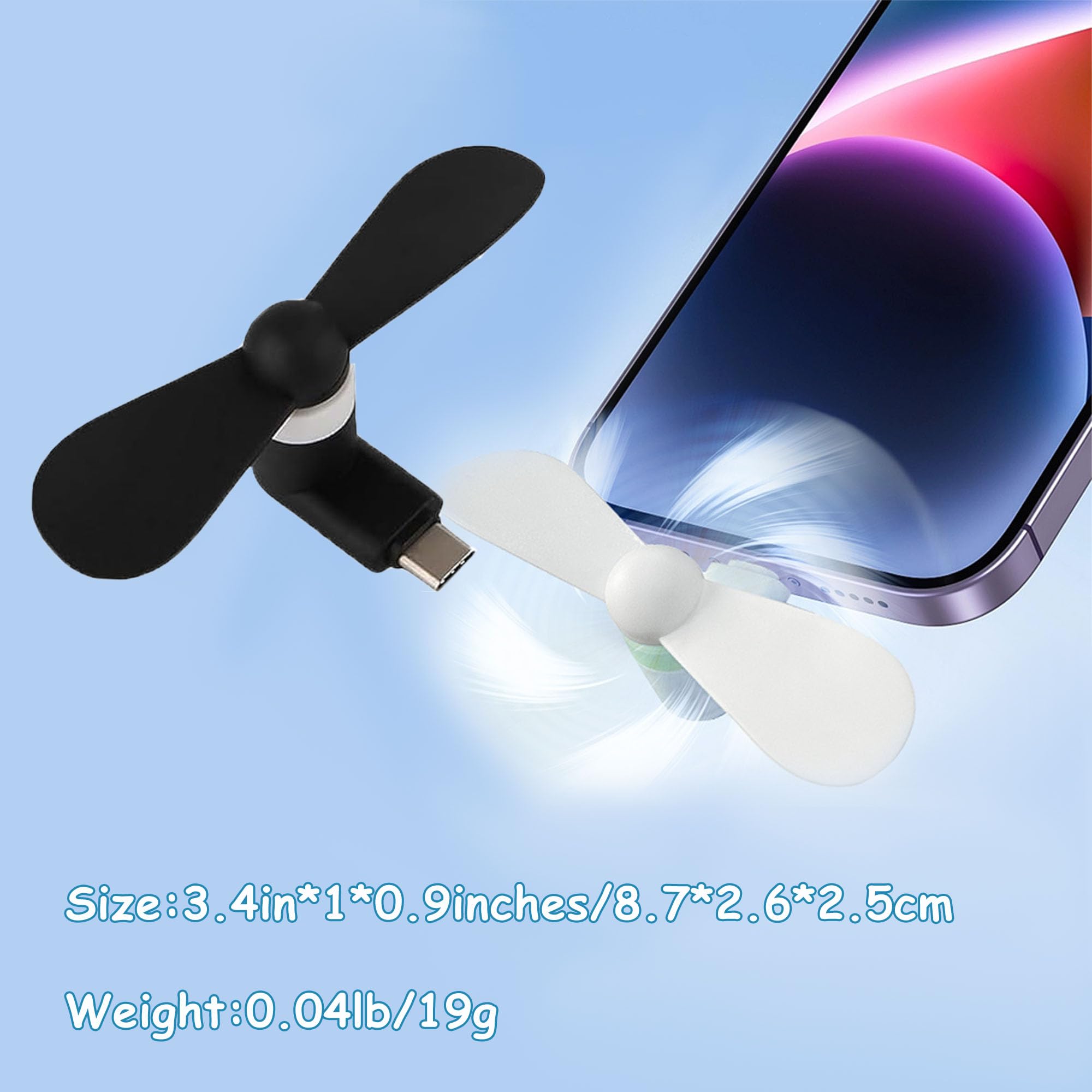 Usb Type C Mini Fan 3 Pcs Type C Small Fan For Phone, Fans Compatible