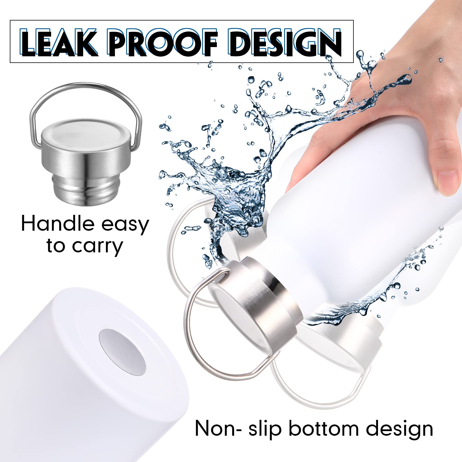 10 Pack Insulated Water Bottle 20 Oz Stainless Steel Sport Bottle Bulk Double Wall Metal Reusable