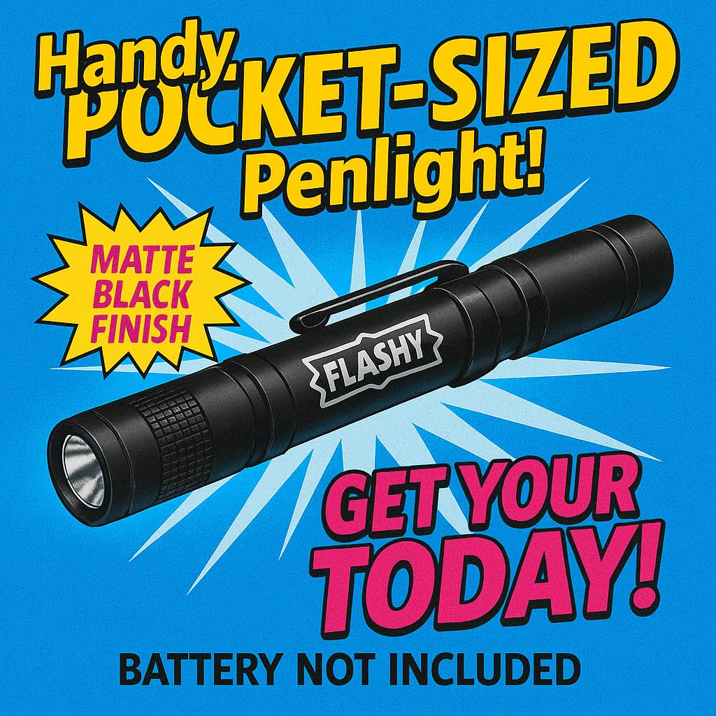 Lensy Flashy Pocket Flashlight – Matte Black Led Torch With Shirt Clip, Super Bright Beam, Long Battery Life – Compact & Stylish Everyday Carry (Edc) Light