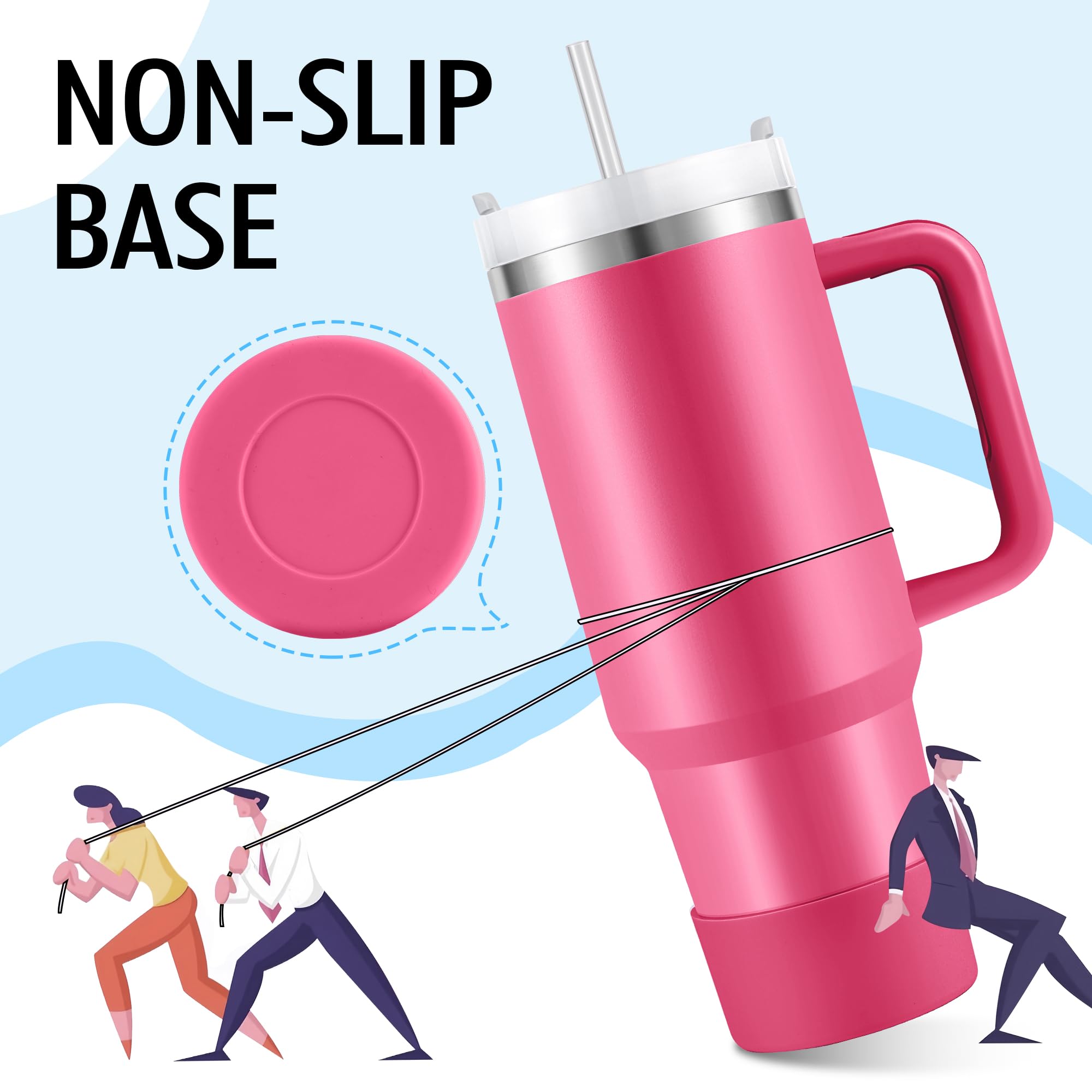 40 Oz Stainless Steel Tumbler With Lid And Straw, Insulated Cup With Handle, Leak Proof Tumbler