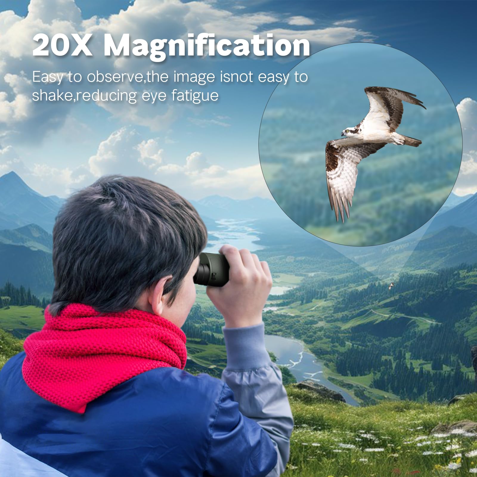Awvlvwa 20X25 Compact Binoculars For Adults & Kids – High-Powered, Wide Eyepiece, Waterproof Binoculars With Low Light Vision – Perfect For Bird Watching, Outdoor Hunting, And Sightseeing (Green)