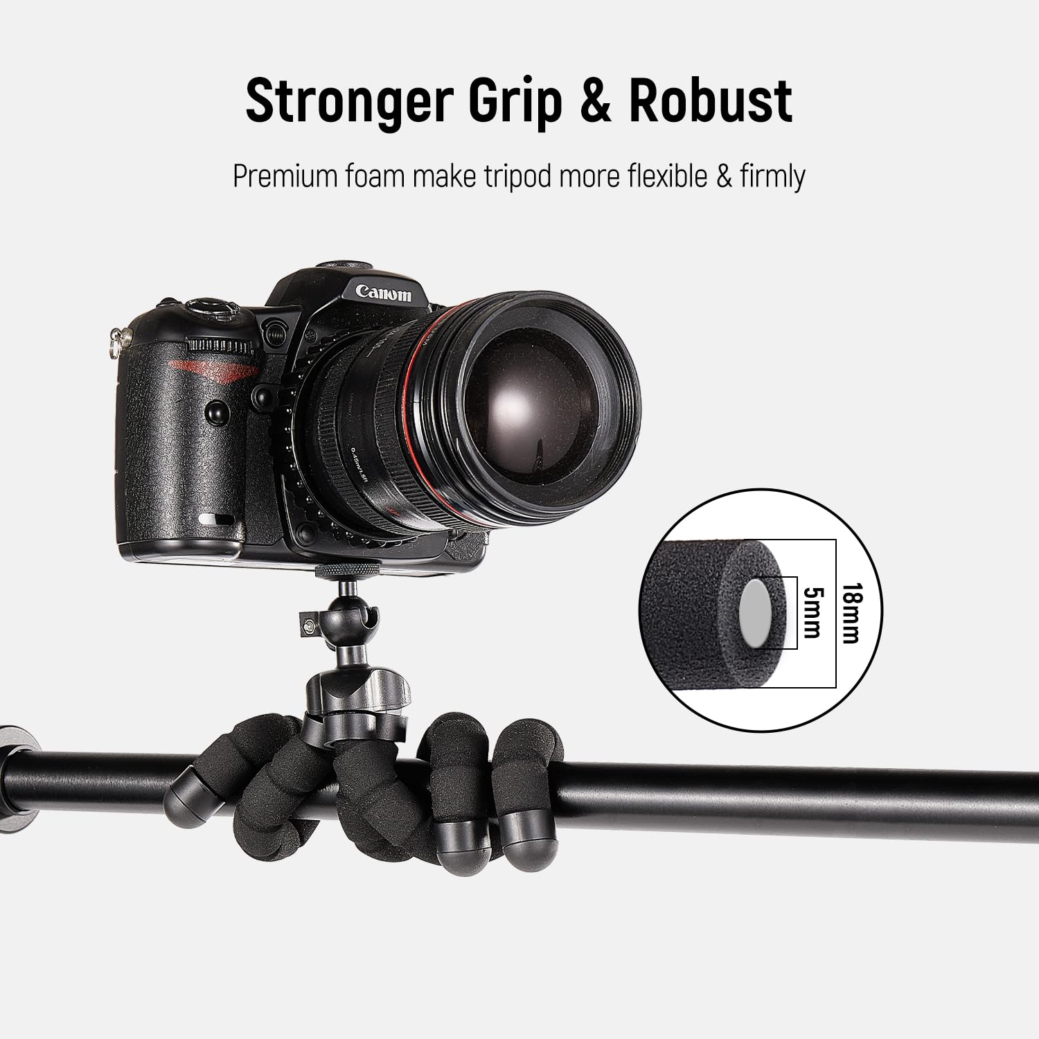 Aitteel Portable Flexible Cell Phone Tripod, Mini Travel Camera Stand, Compatible With Iphone, Android, Gopro, Black