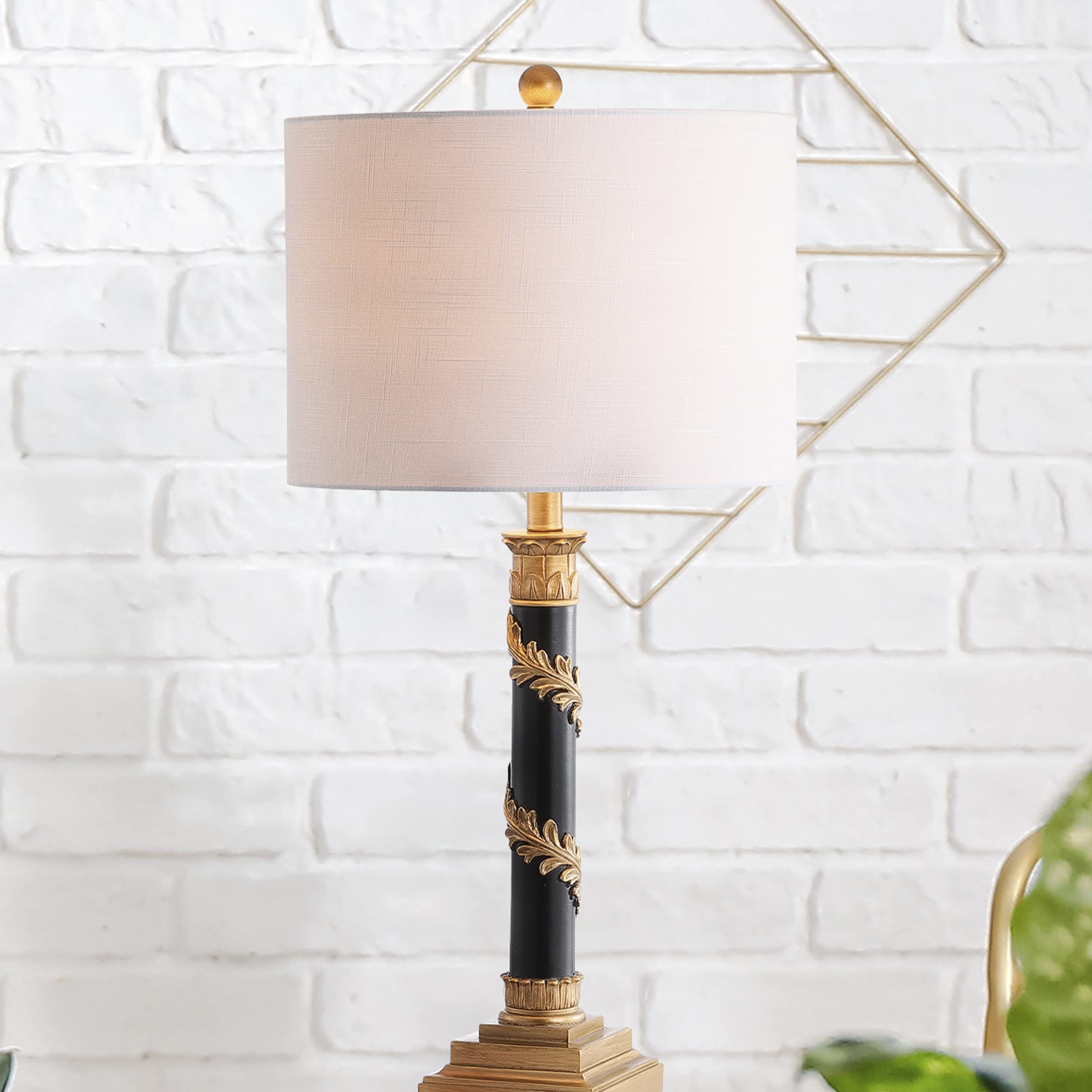 Jonathan Y Jyl3033A Camilla 28.5" Resin Led Table Lamp Traditional Classic Bedside Desk Nightstand Lamp For Bedroom Living Room Office College Bookcase Led Bulb Included, Antique Gold/Black