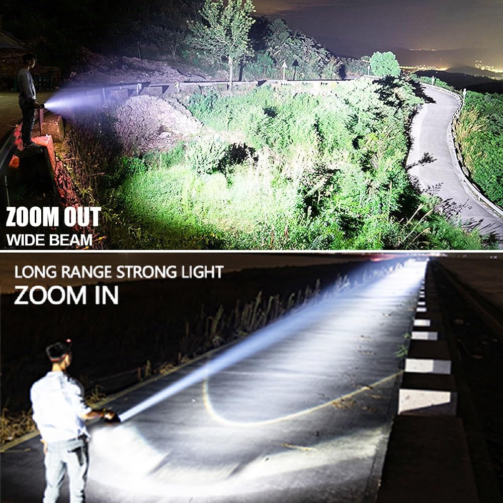 Modoao Led Flashlight High Lumens - Flashlights For Camping, Hiking, Dog Walking - Powerful Emergency Flashlights With 5 Modes For Outdoor Use - Bright Flashlight With Zoomable Beam (3-Pack)