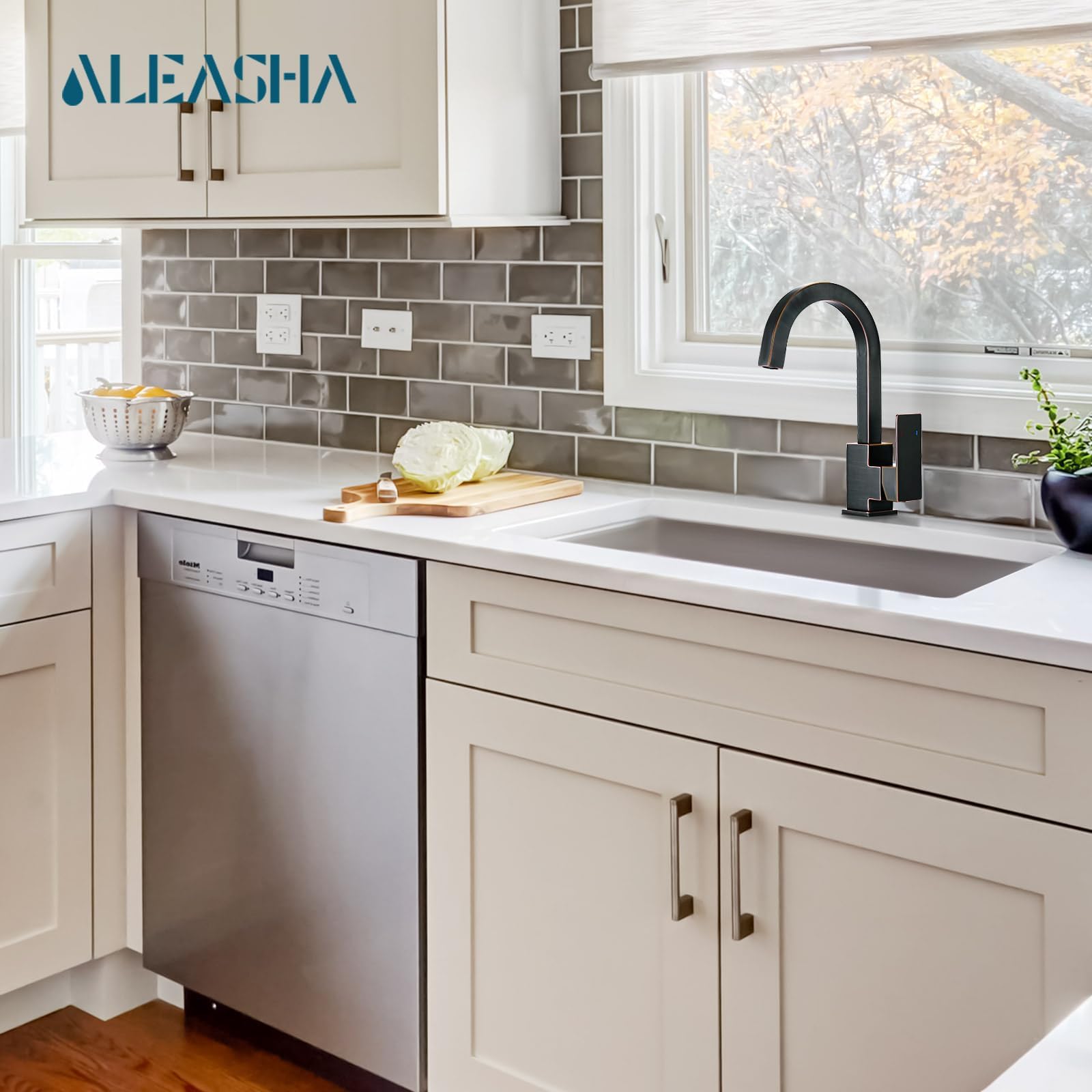 Aleasha Bar Sink Faucet, Bar Sink Faucet Single Hole, Stainless Steel Kitchen Bar Faucet With Single Handle For Kitchen Bathroom Rv Restroom Sink, Oil Rubbed Brzonze