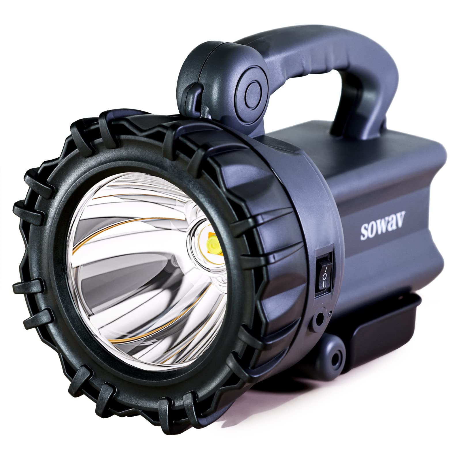 Sowav Rechargeable Spotlight, Super Bright Flashlights High Lumens, Led Searchlight With Handle, Ipx4 Waterproof Spot Lights For Home Security, Camping, Boat, Hunting, Emergency Power Outage