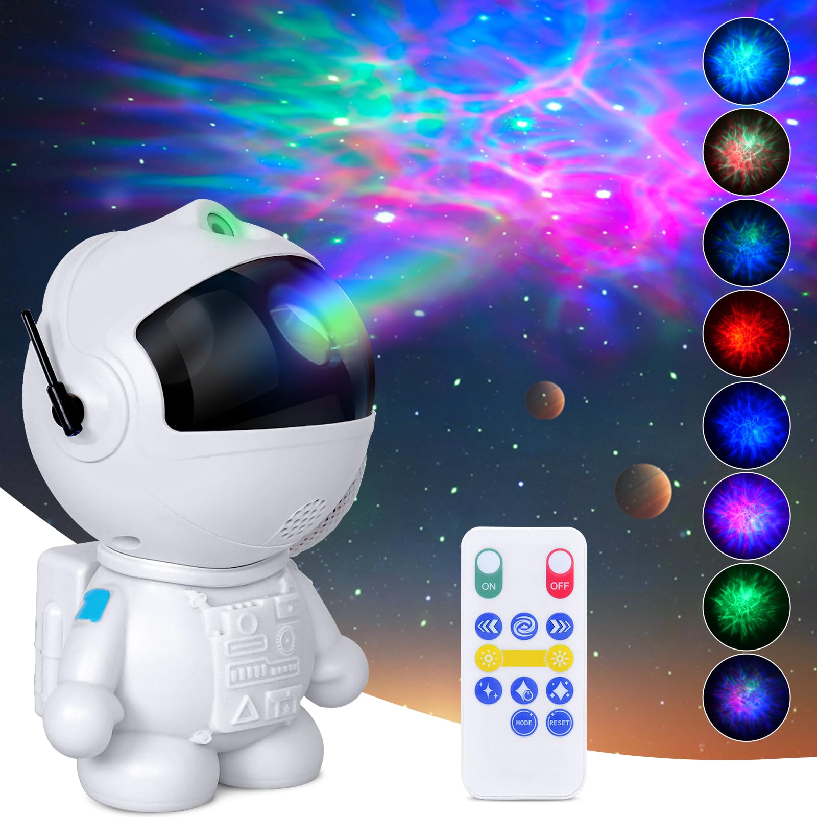 Wskvezza Astronaut Galaxy Projector With Nebula, Star Projector Ceiling Led Lamp With 8 Modes Astronaut Starry Night Light With Remote Kids Projector  For Boys Adults For Bedroom, Birthdays