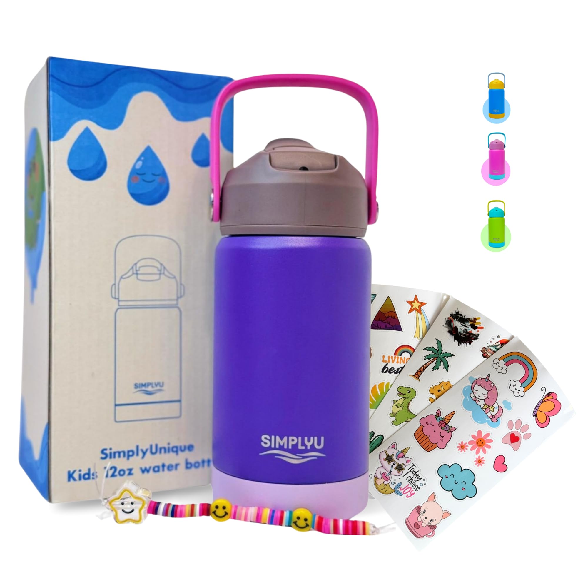 Diy Water Bottle Decorating Kit For Kids – 12Oz Personalized Stainless Steel Tumbler With Stickers