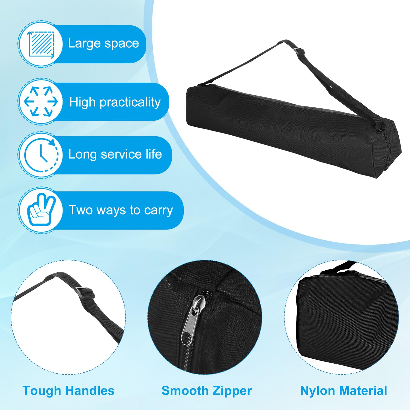 Patikil Tripod Carrying Case, Nylon Padded Carrying Tripod Bag With Handles For Light Stands Tripod Photography Accessories, Black 60Cm