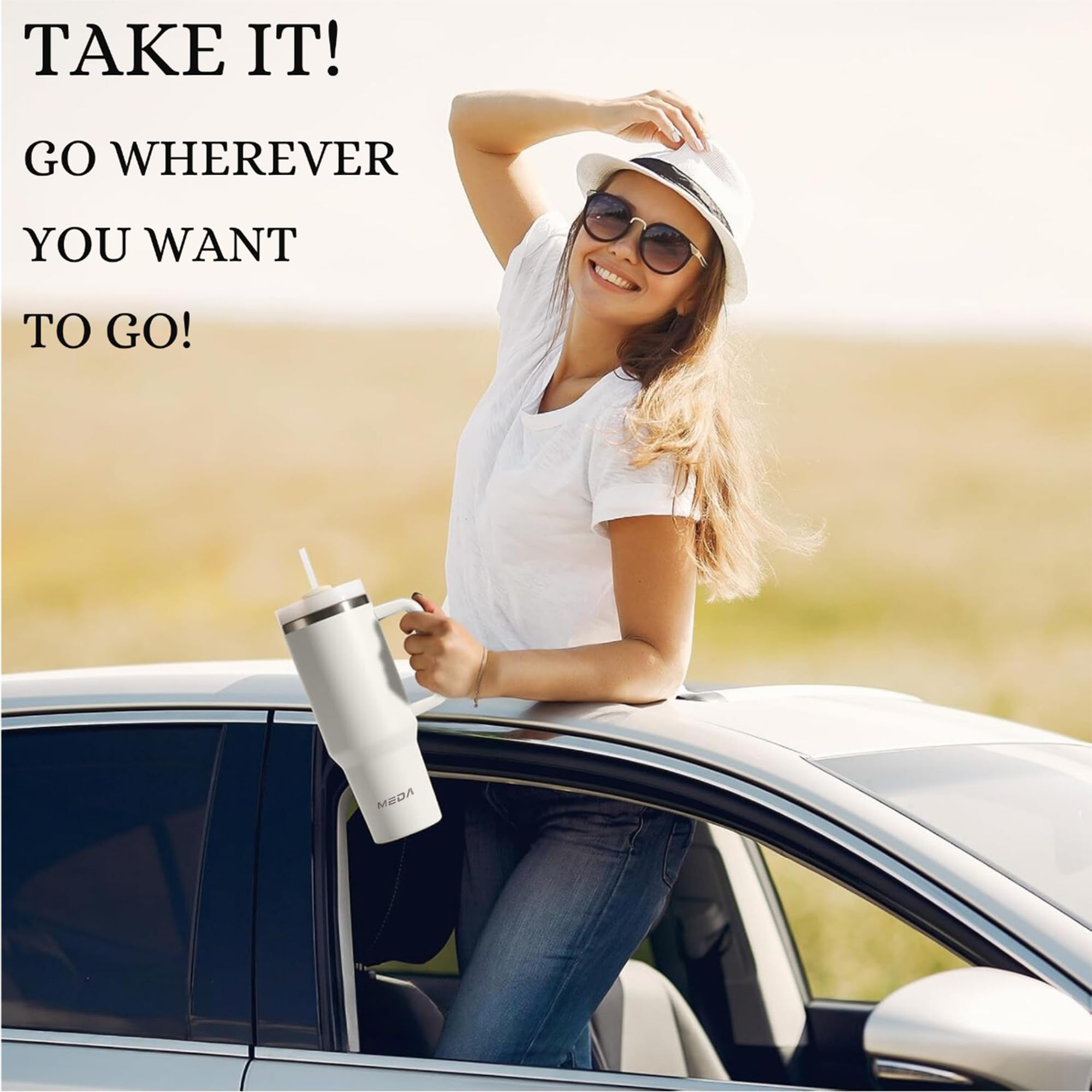 Tumbler With Lid & Straw 40Oz  Leak Proof ,Insulated, Reusable Travel Coffee Mug Stainless Steel