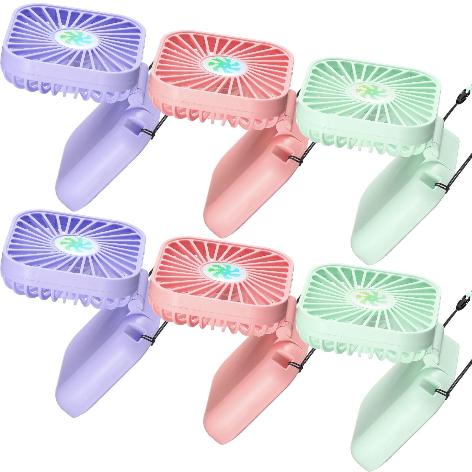 Hortsun 6 Pack Personal Necklace Fans Portable Mini Neck Hanging Fan Hand-Held For Cooling Usb - Koospark