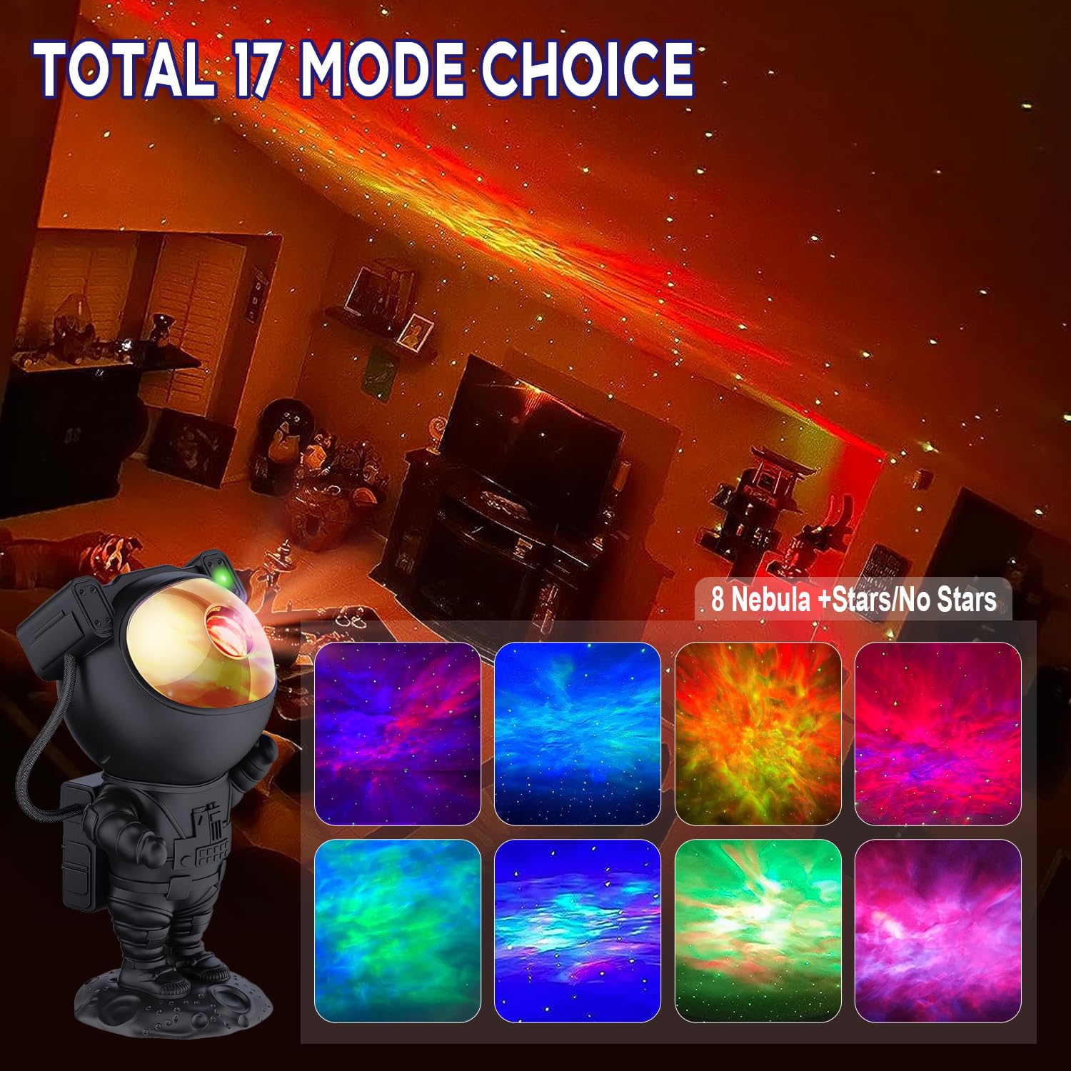 2Win2Buy Astronaut Star Projector Galaxy Light, 360° Space Buddy Projector Sky Led Night Light Space Projector Starlight Planetarium Spaceman Projector Lamp  For Kids Adults Bedroom Ceiling Room Decor