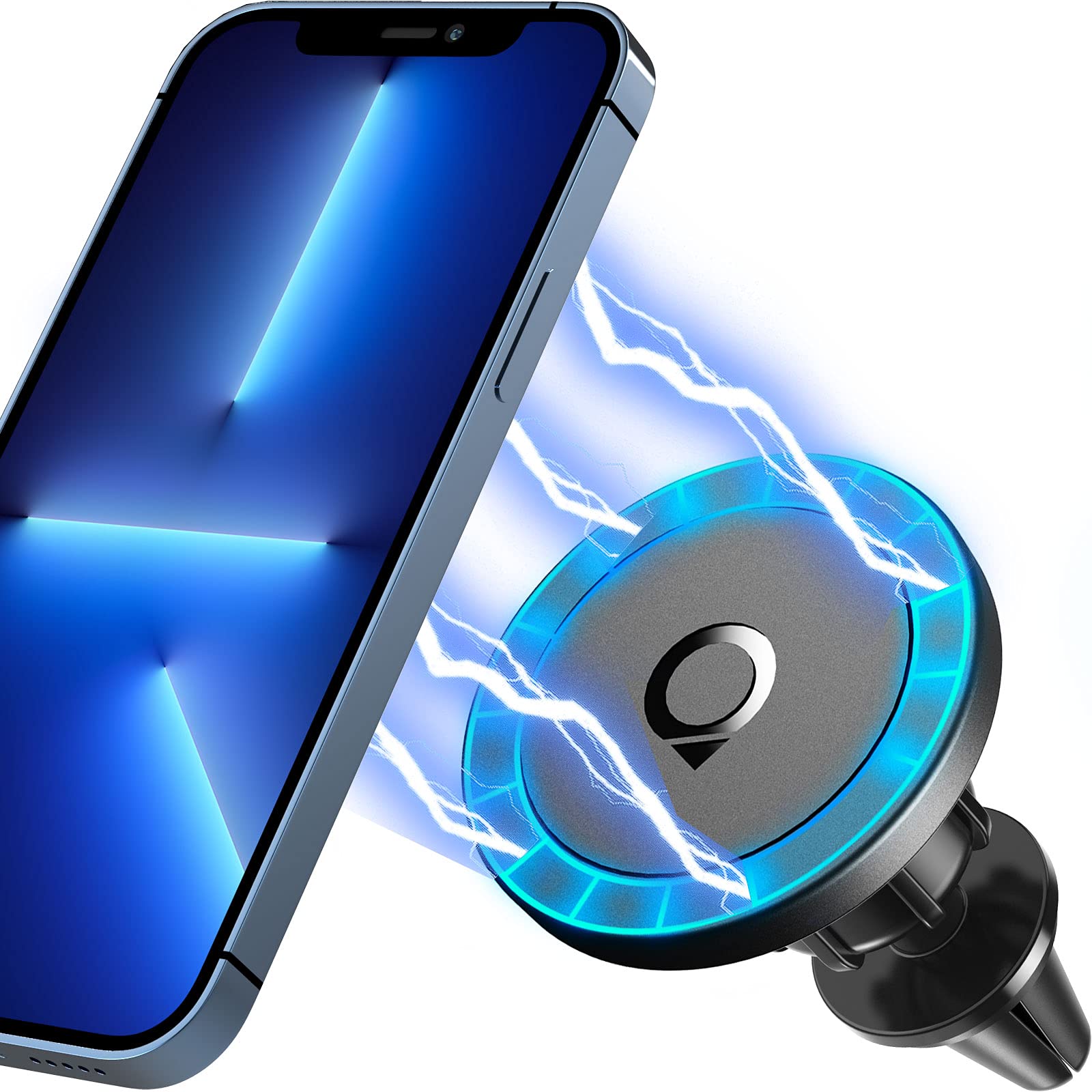 Quarble Air Vent Car Mount Holder Compatible With 14 13 12/Pro/Pro Max/Mini And Magsafe Case 360° Adjustable No Metal Plate Needed