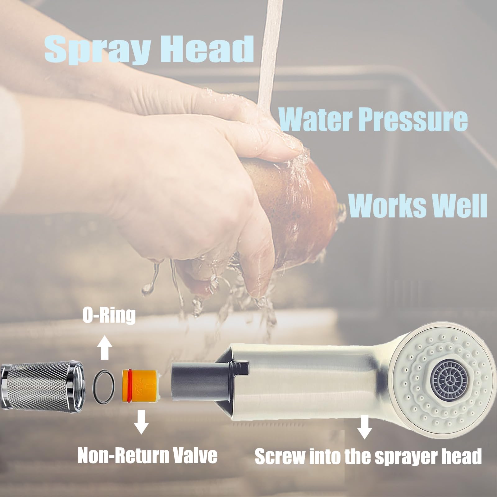 Liberflow Pull-Out Spray Wand Fits Grohe 46312Sd0 / 46298Sd0 Grohe Kitchen Faucet Parts Rv Faucet Parts Realsteel