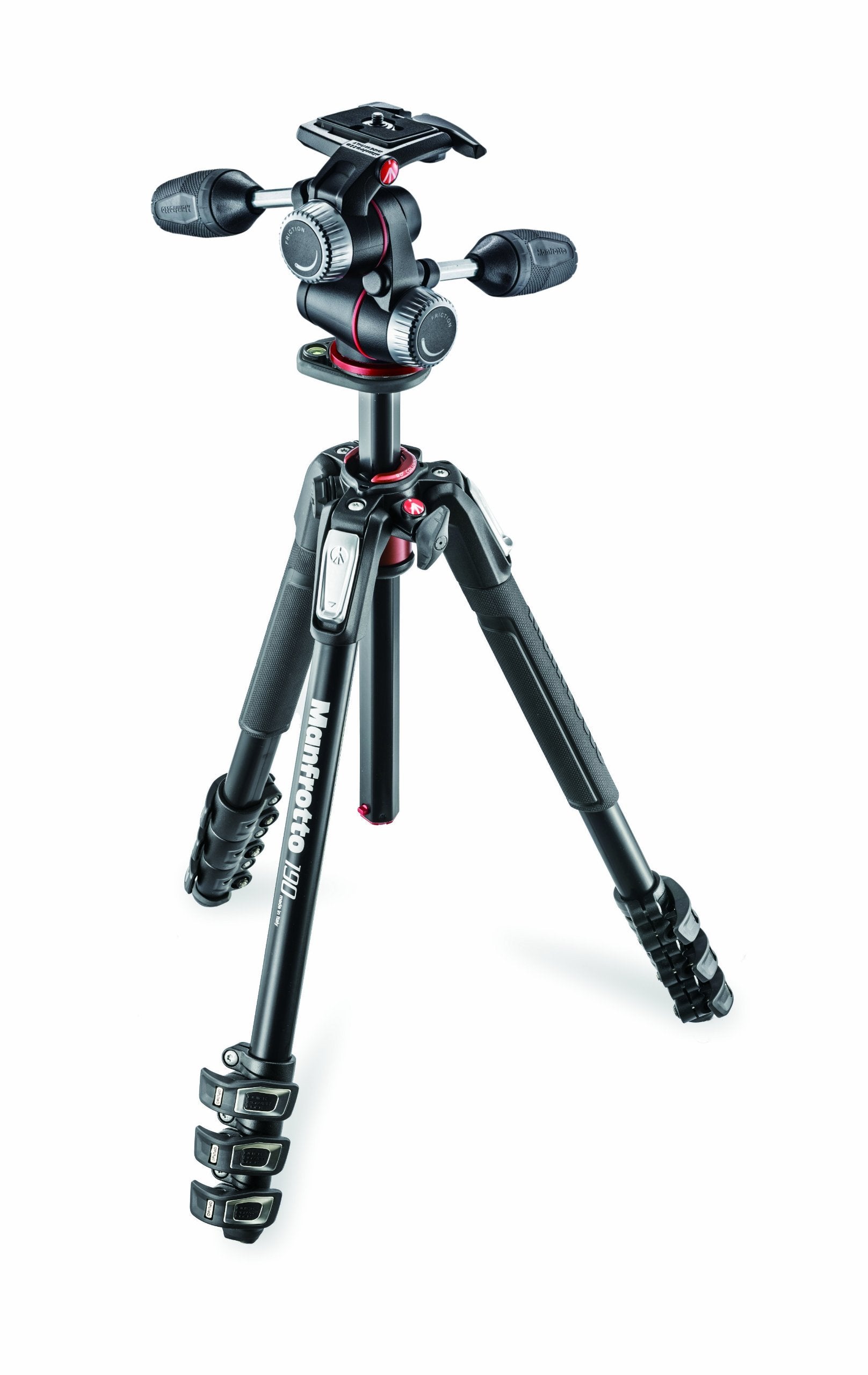 Manfrotto 190 Kit Alu 4-Section Tripod + 3Way Head Mk190Xpro4-3W, Mk190Xpro4-3W (3Way Head Mk190Xpro4-3W)