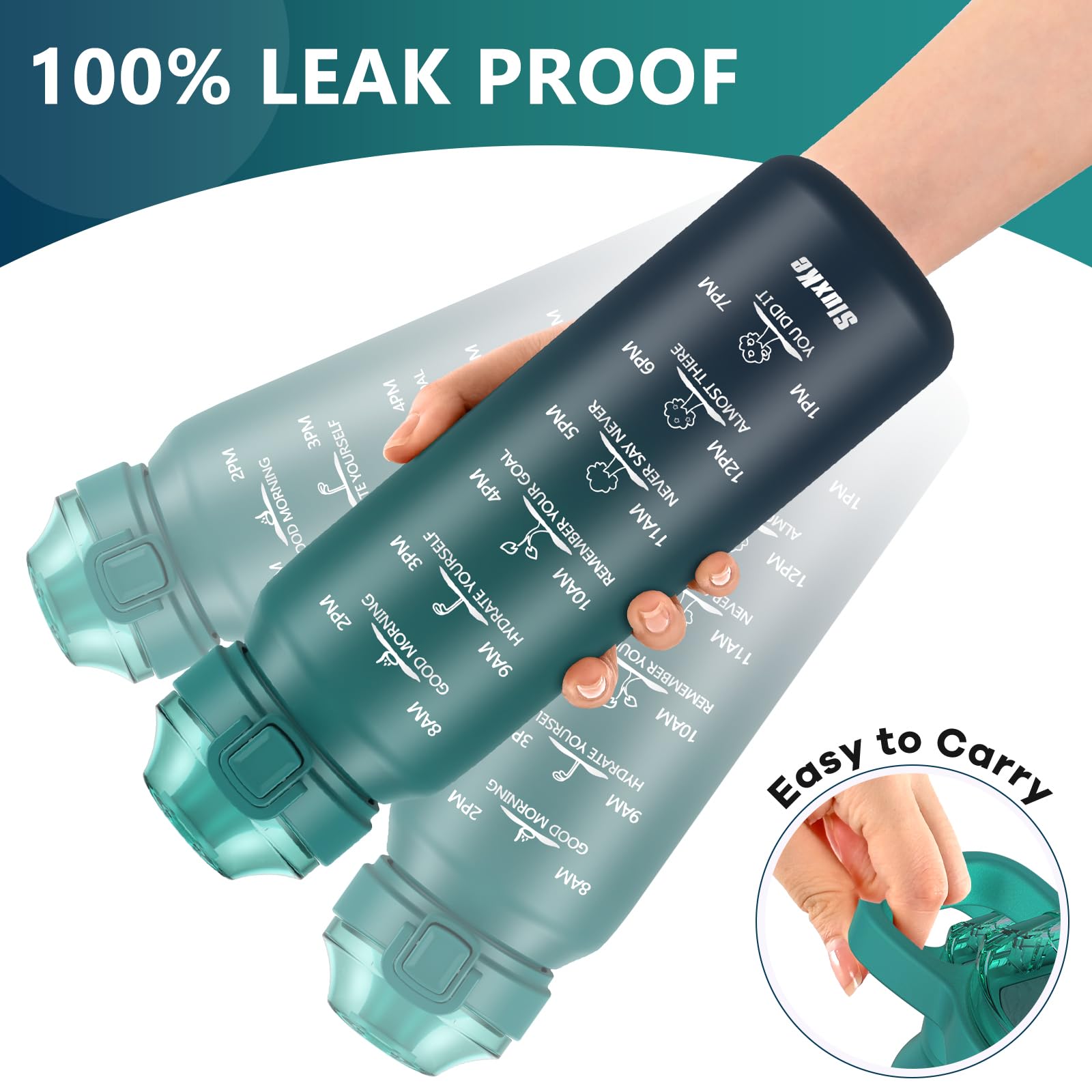 Insulated Water Bottle 32Oz With 2Lids,18/10 Stainless Steel 1000Ml Insulated Water Bottle Double