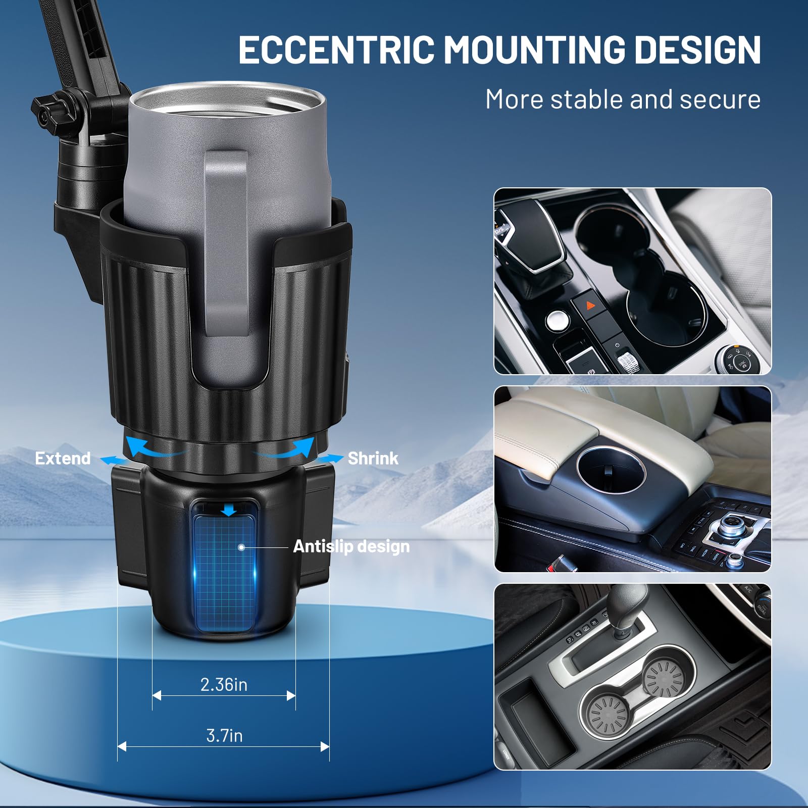 This Hill Magnetic Cup Holder Phone Mount, Compatible With Magsafe, Adjustable Height Car Cup Holder Compatible With Iphone 16 Pro Max / 15/14 / 13/12 Series, Secure Fit For Car Or Suv