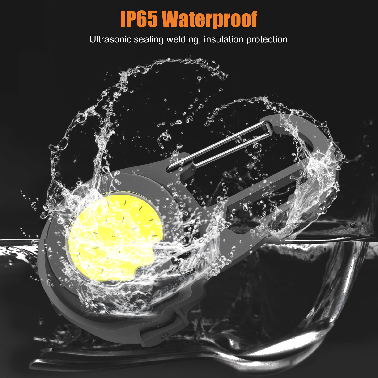 Wejoy Mini Flashlight Cob Small Flashlight 800Lumen Rechargeable Light Keychain Flashlight Portable Pocket Light Folding Stand Magnetic Flashlight For Camping,Fishing,Walking,Bottleopener (Dark Gray08)