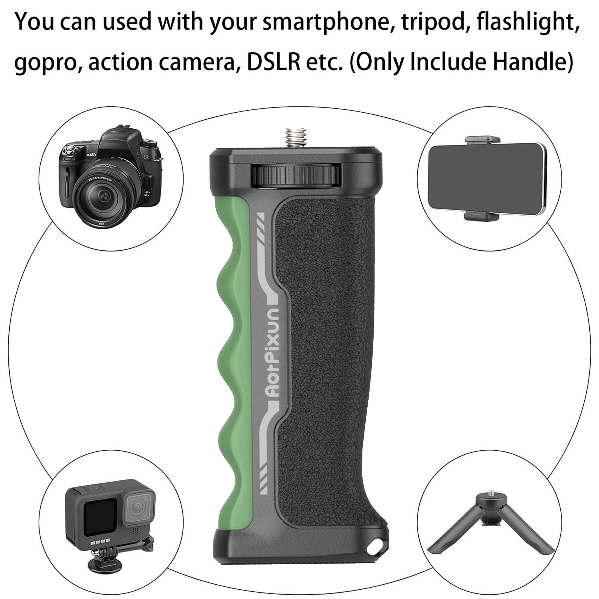 Aorpixun Profession Camera Handle Grip Ergonomic Universal Handheld Grip Stabilizer Compatible With 1/4'' Gopro Dsrl Digital Video Camera Camcorder
