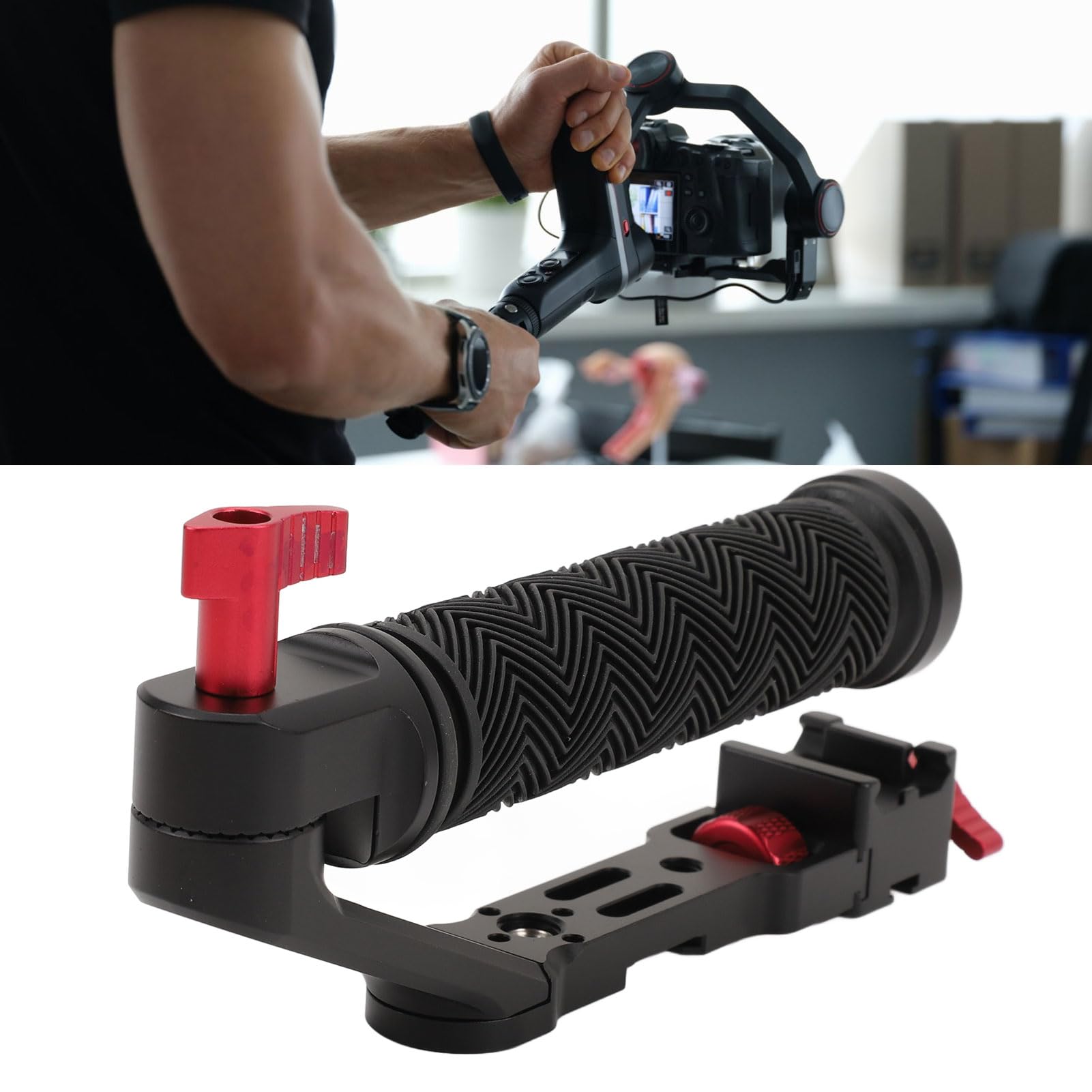 Akozon Camera Stabilizer Grip Aluminum Alloy Lightweight Video Action Handle Rs2 Rs3 Rsc2 Extension Accessory