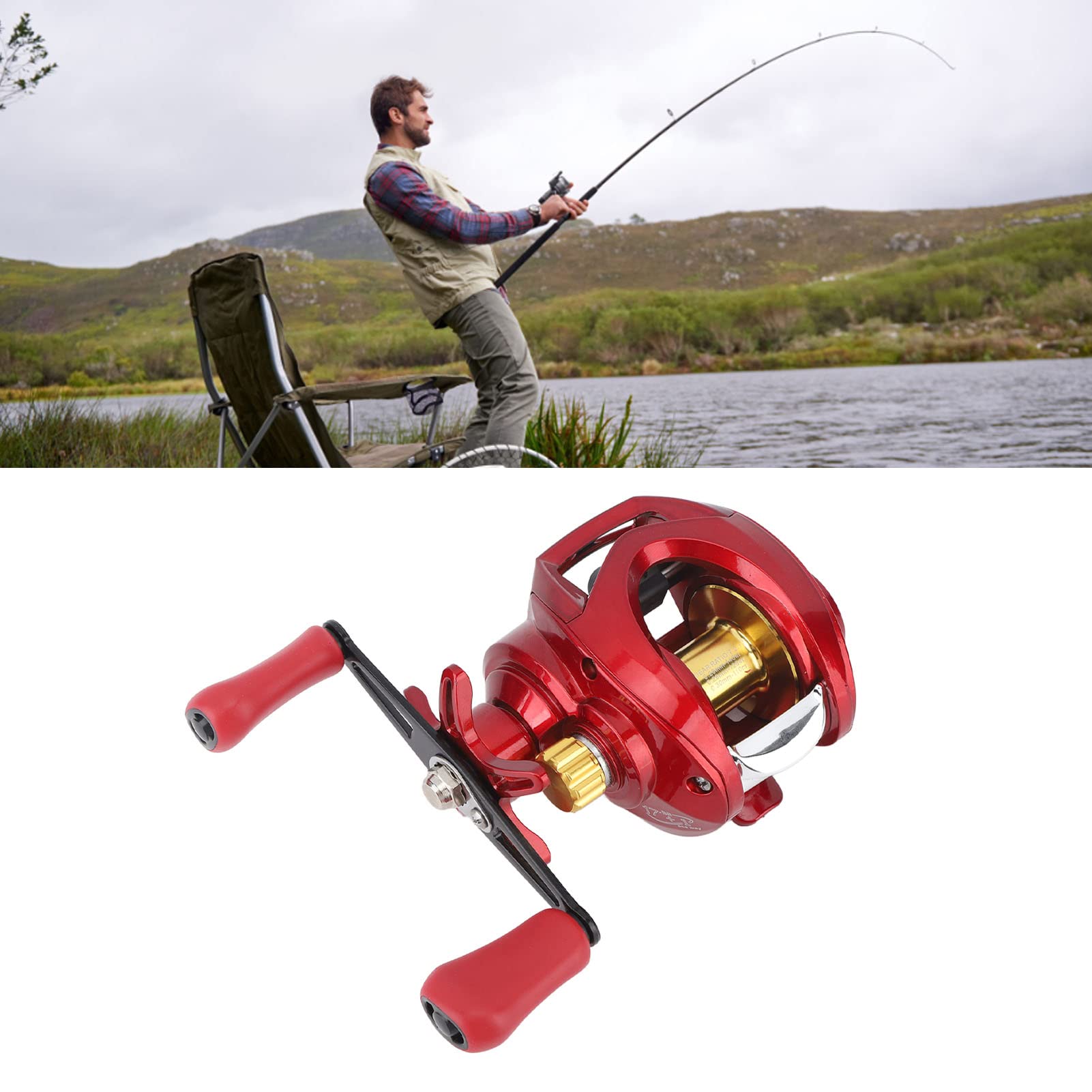 Airshi Fishing Reel, Baitcasting Wheel Stable Metal For Sea
