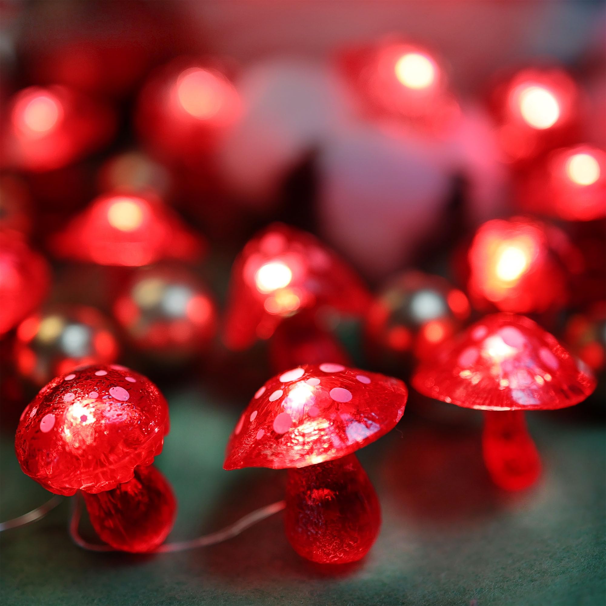 Belniak 3D Mushroom Solar Lights For Outside Solar Garden Lights-40Led 14Ft Waterproof Fairy Mushroom Novelty Mushroom Decor For Yard Patio Window Balcony Yule Decoration