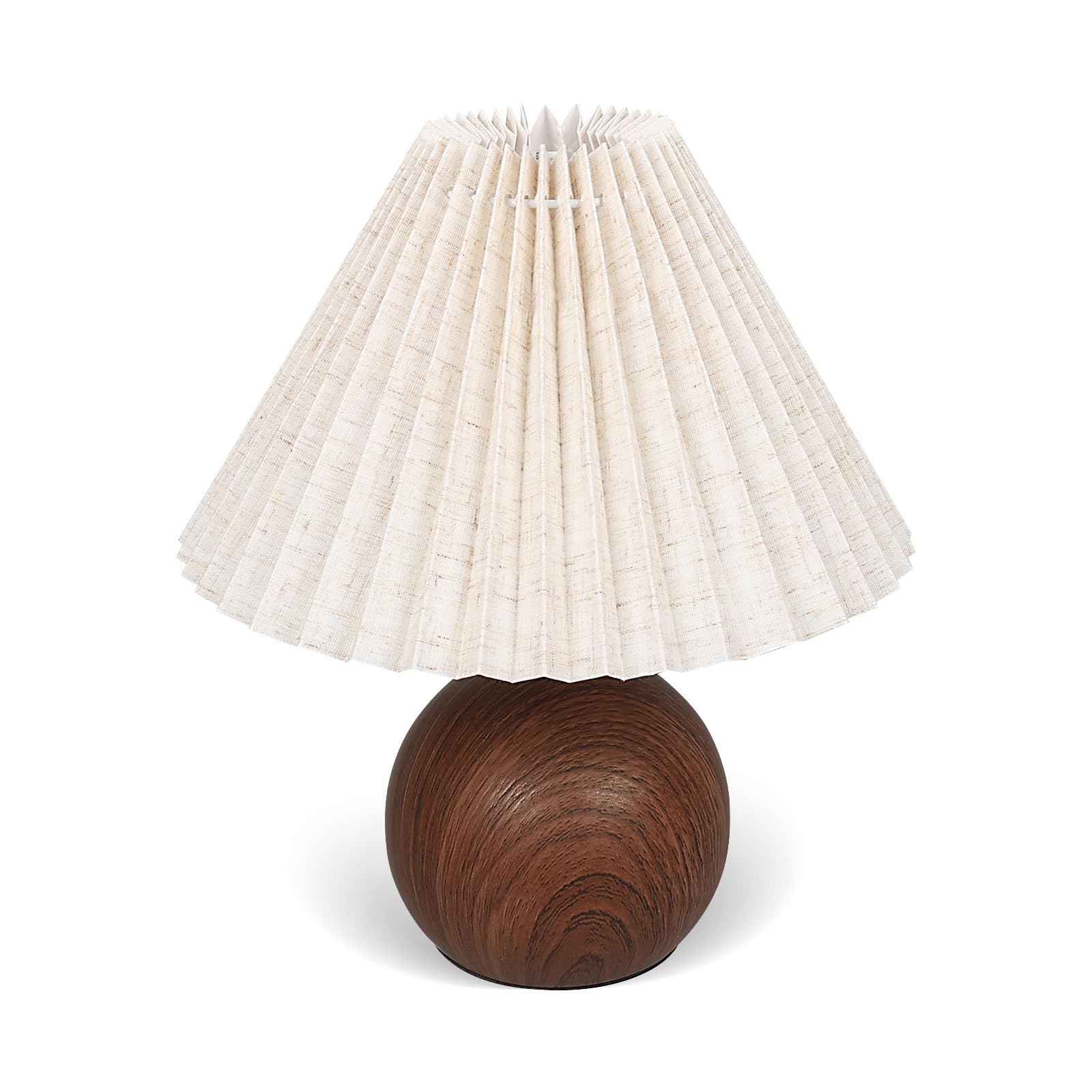 Jachoyi Small Pleated Table Lamp, Bedside Nightstand Lamp With Off White Lampshade, Morden Mini Lamp For Bedroom Home Office Decor, E27 Bulb Included