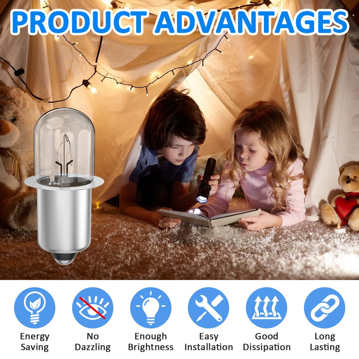 Fugedox Xpr18 18V 0.6A Xenon Flashlight Bulb Fit For Dewalt Dw9083 Dw908 Dw919 Dc509 Flashlights, Ridgid 18 Volt Cordless Flashlights And P703 / P704 Cordless Lithium Worklights - 2 Pack