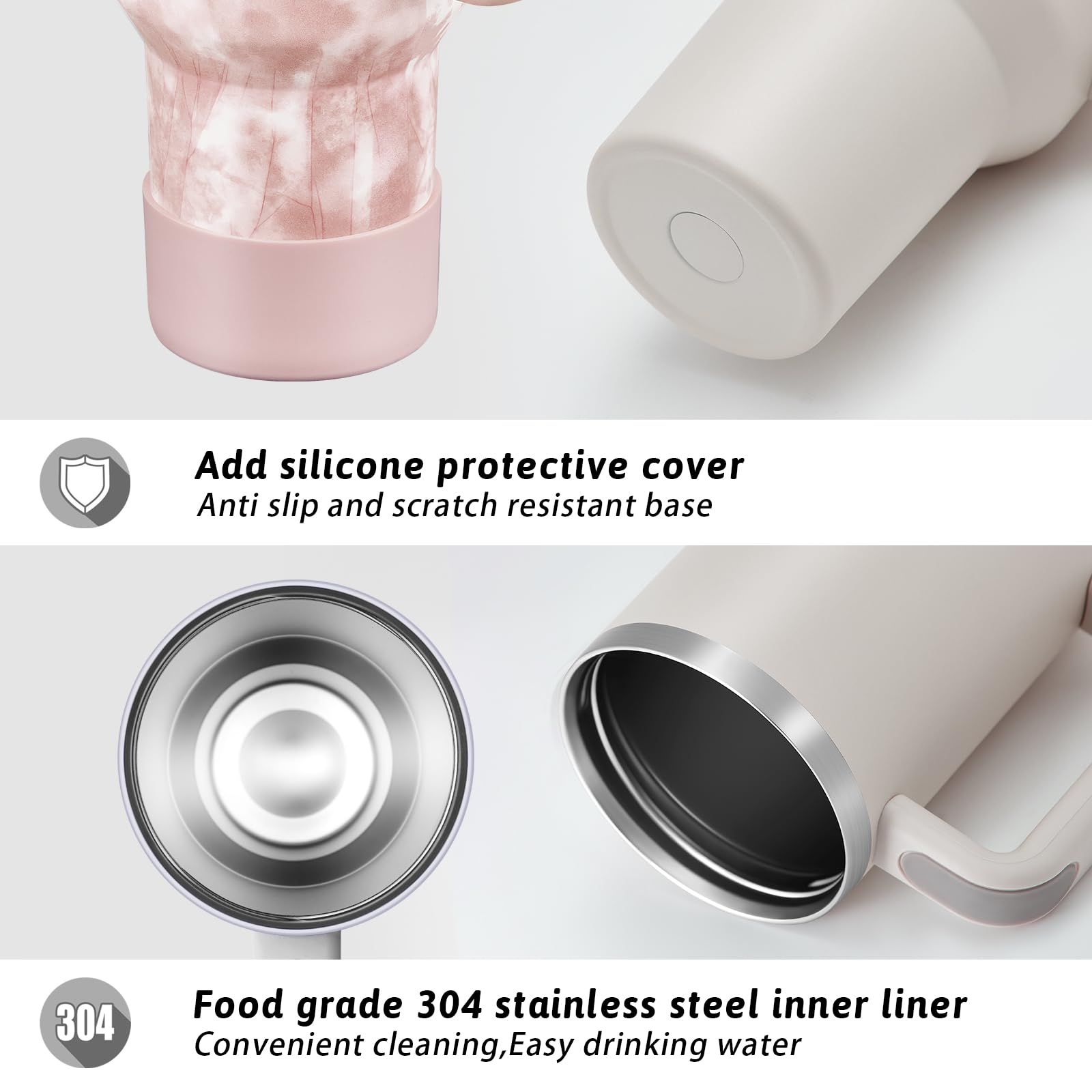 40 Oz Tumbler With Handle And Straw Stainless Steel Vacuum Insulated Tumbler Tea Or Iced Coffee Mug