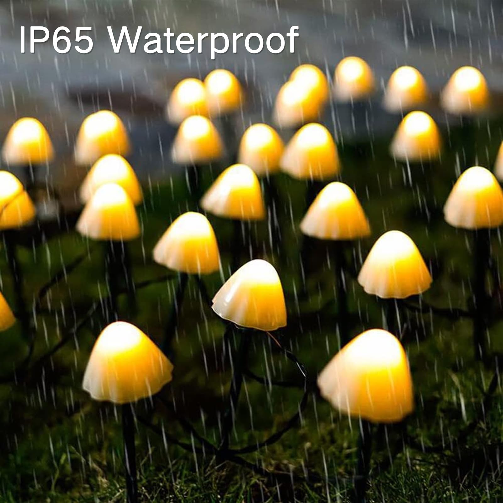 Cyindzchwy Mushroom Light, Plug-In Outdoor Garden Lights, 12Pcs 8 Modes Pathway Landscape Lights Outdoor Decor Fairy String Light For Yard Patio Lawn Garden Pathway(Warm White)