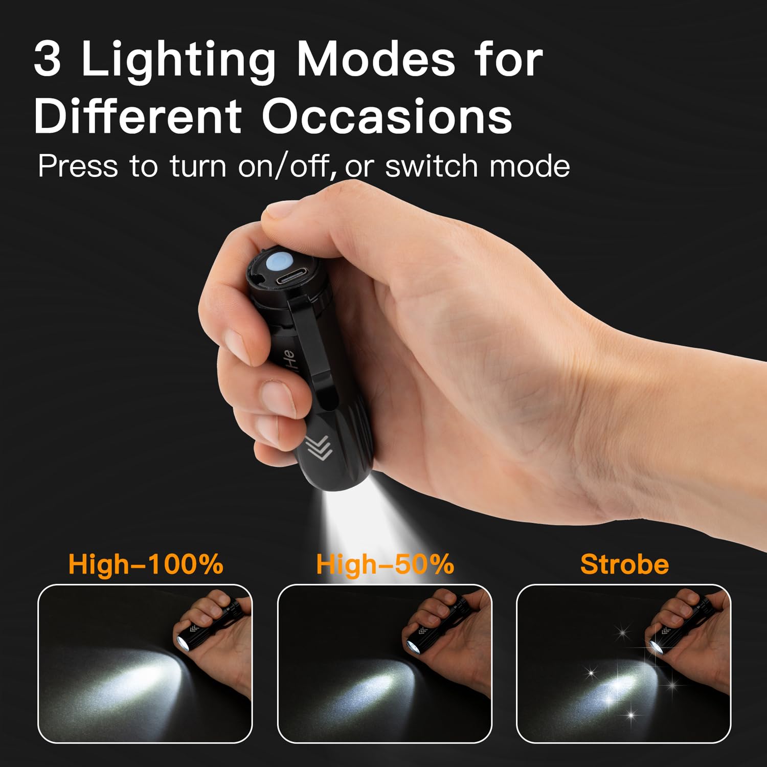 Kunhe Small Rechargeable Flashlights Mini Led Pocket Flashlight Battery Operated Bulk Flash Light Clip For Home Edc Stocking Stuffers For Men Adults 5 Pack