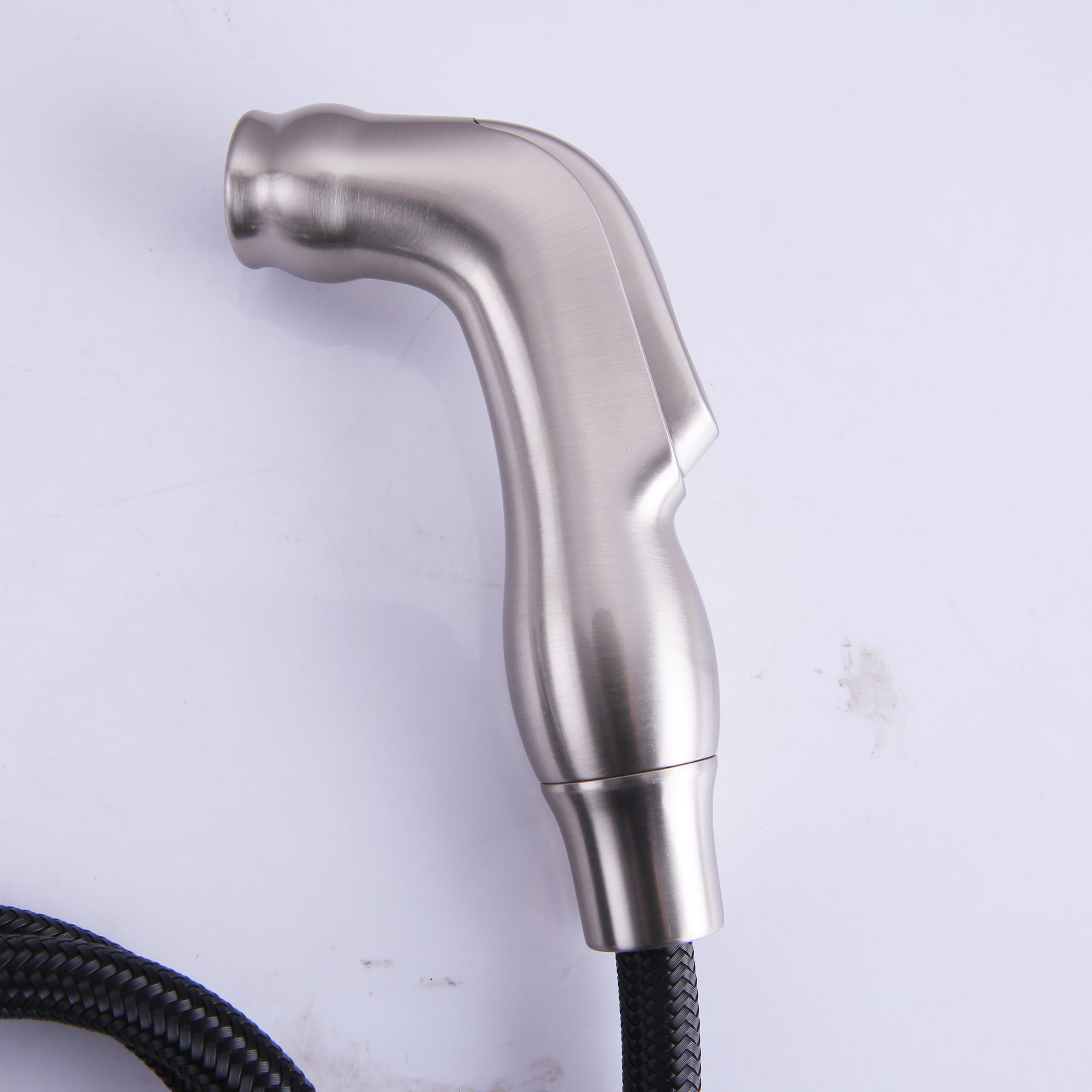 Liberaquar Kitchen Sink Side Sprayer Side Connector Compatible With Moen Faucet Head Replacement, Kitchen Sink Faucet Sprayer Attachment With Water Hose/Holder, Brushed Nickel Finish