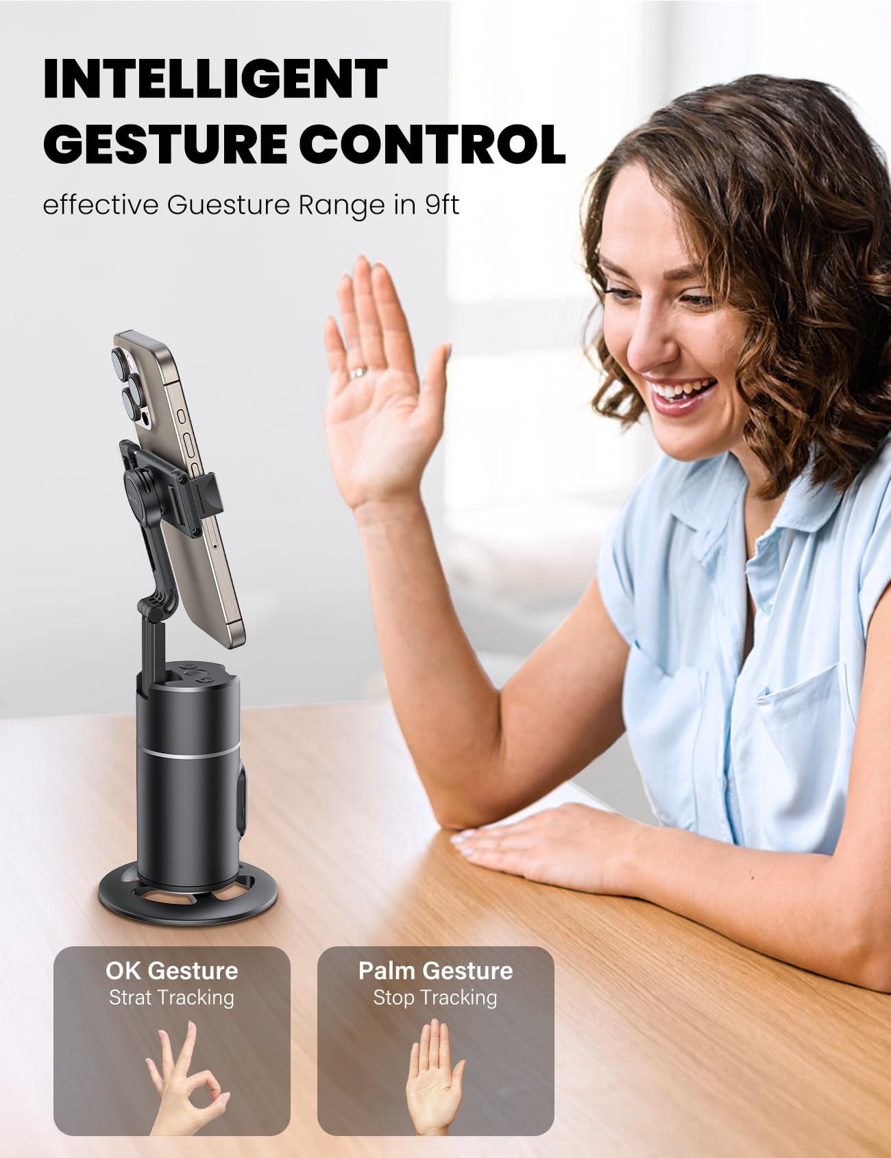 Anxre Auto Face Tracking Tripod 360 Rotationest Version No App Required Auto Face Tracking Tripod For Cell Phone Rotating Compatible With 4''-7'' Iphone Android Phone Holder For Vlog Live Stream