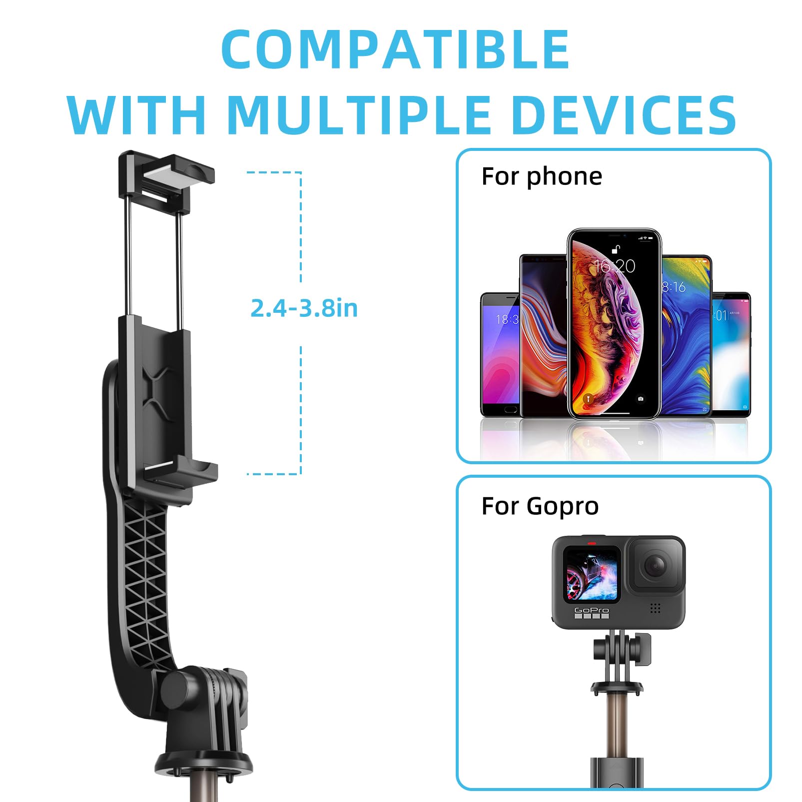 Aourxiv Cell Phone Selfie Stick, Portable Retractable Tripod Holder With Wireless Remote Control, Live Streaming, Video Recording, For Photograph Compatible With Iphone, Android And More