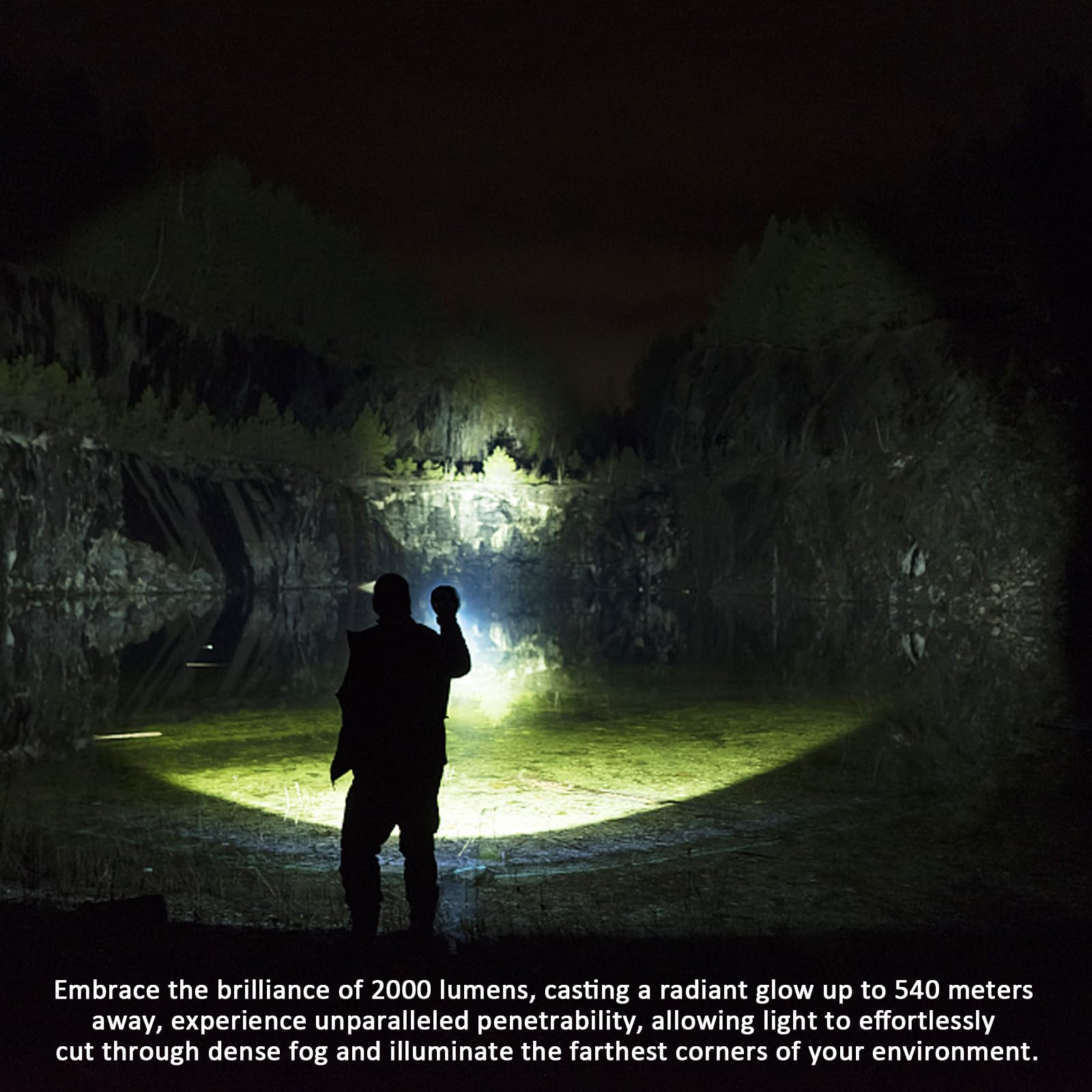 Litmann Pro 2000 Lumens Handheld Spotlights Led Flashlight Searchlights With 12V-24V Dc Car Charger Outdoor Floodlight For Camping Fishing Boating Hunting Hiking