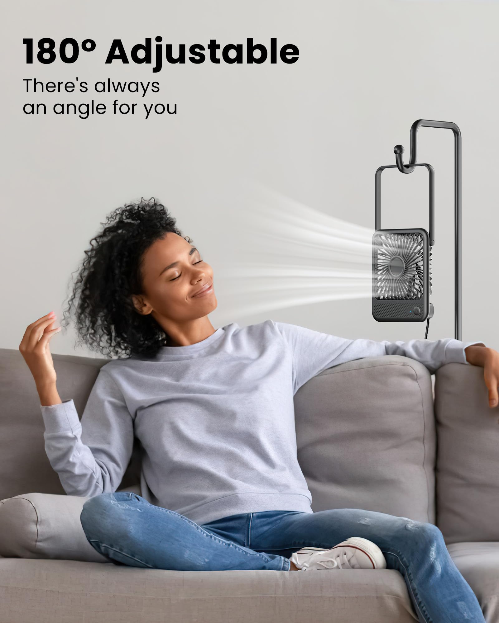 Koonie Usb Desk Fan, Strong Wind Ultra Quiet Small Personal Fan With 180° Tilt Folding And 3 Speeds